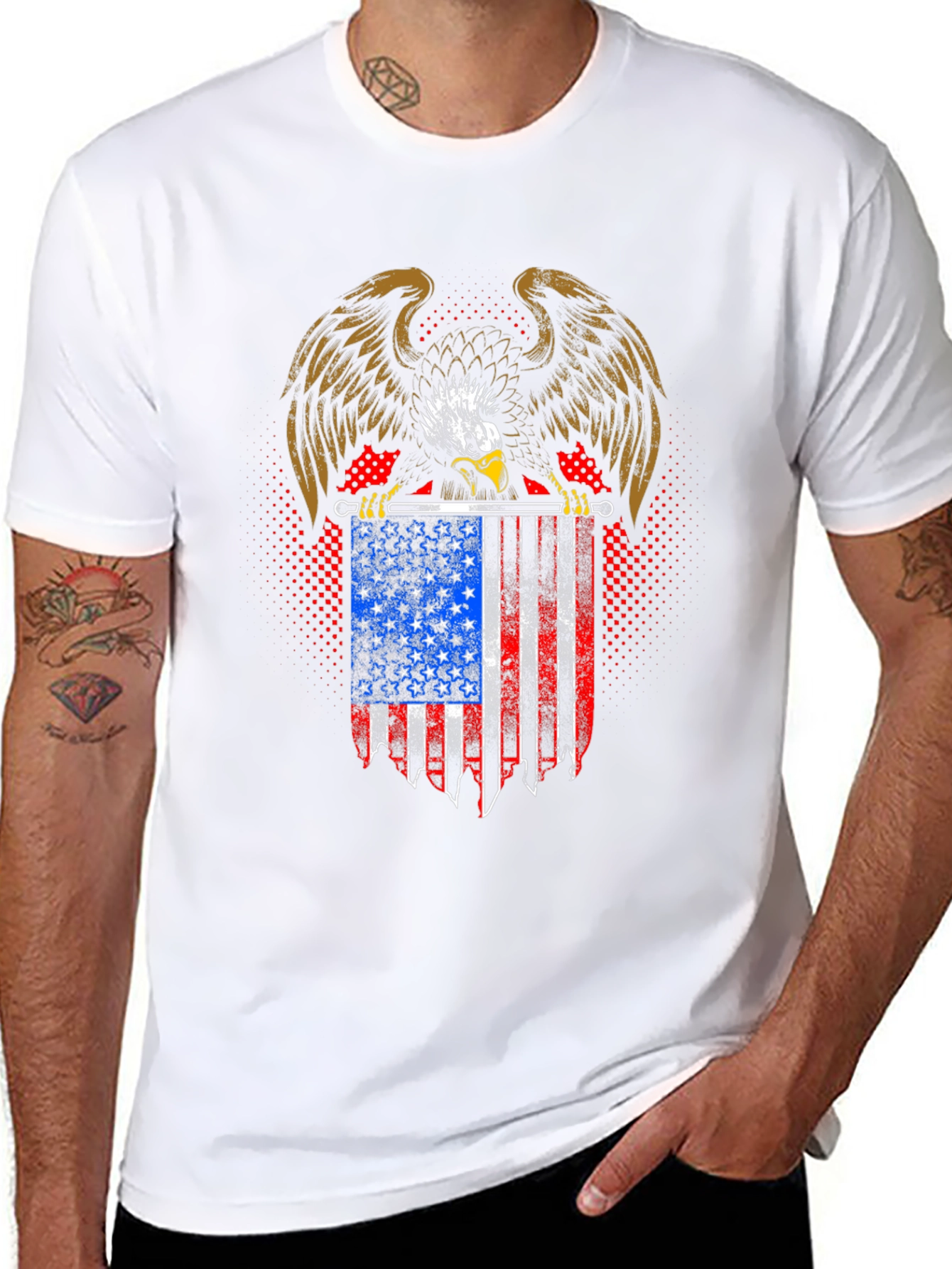 American Eagle USA Flag T-Shirt Patriotic