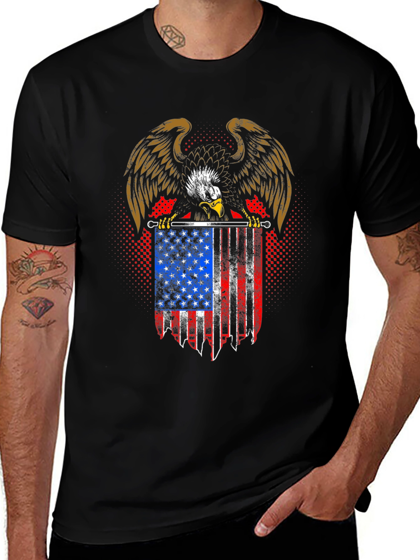 American Eagle USA Flag T-Shirt Patriotic