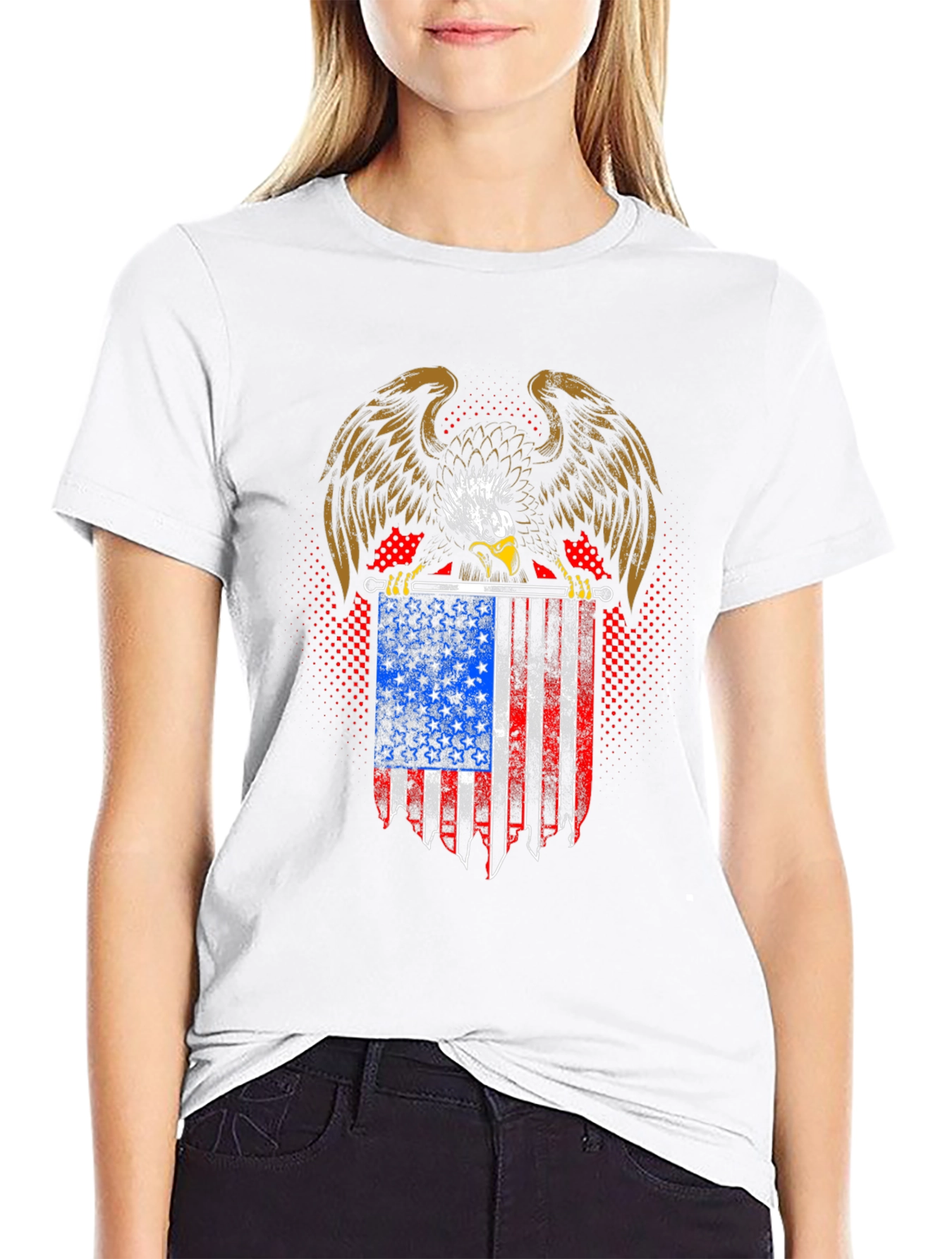 American Eagle USA Flag T-Shirt Patriotic