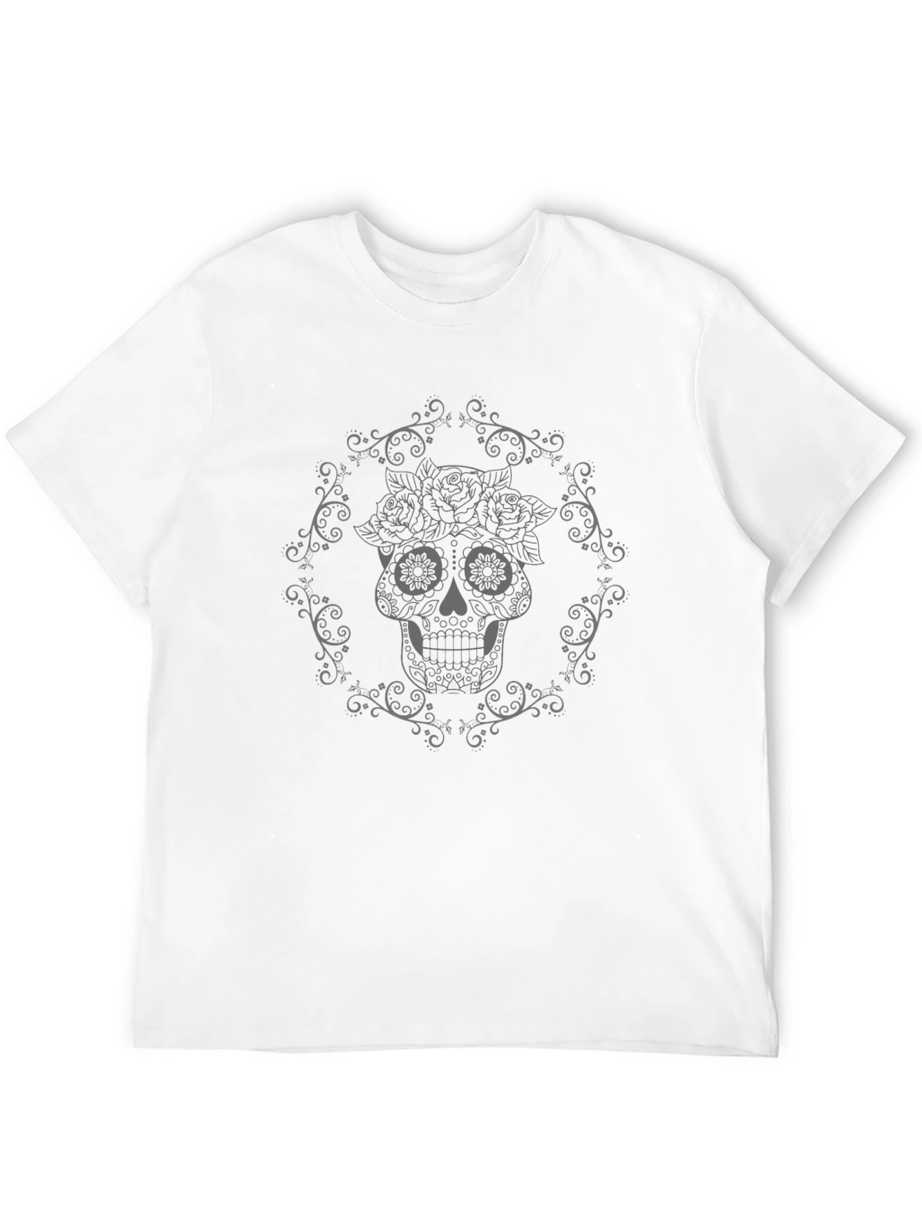 Day of the Dead Skull Graphic T-Shirt