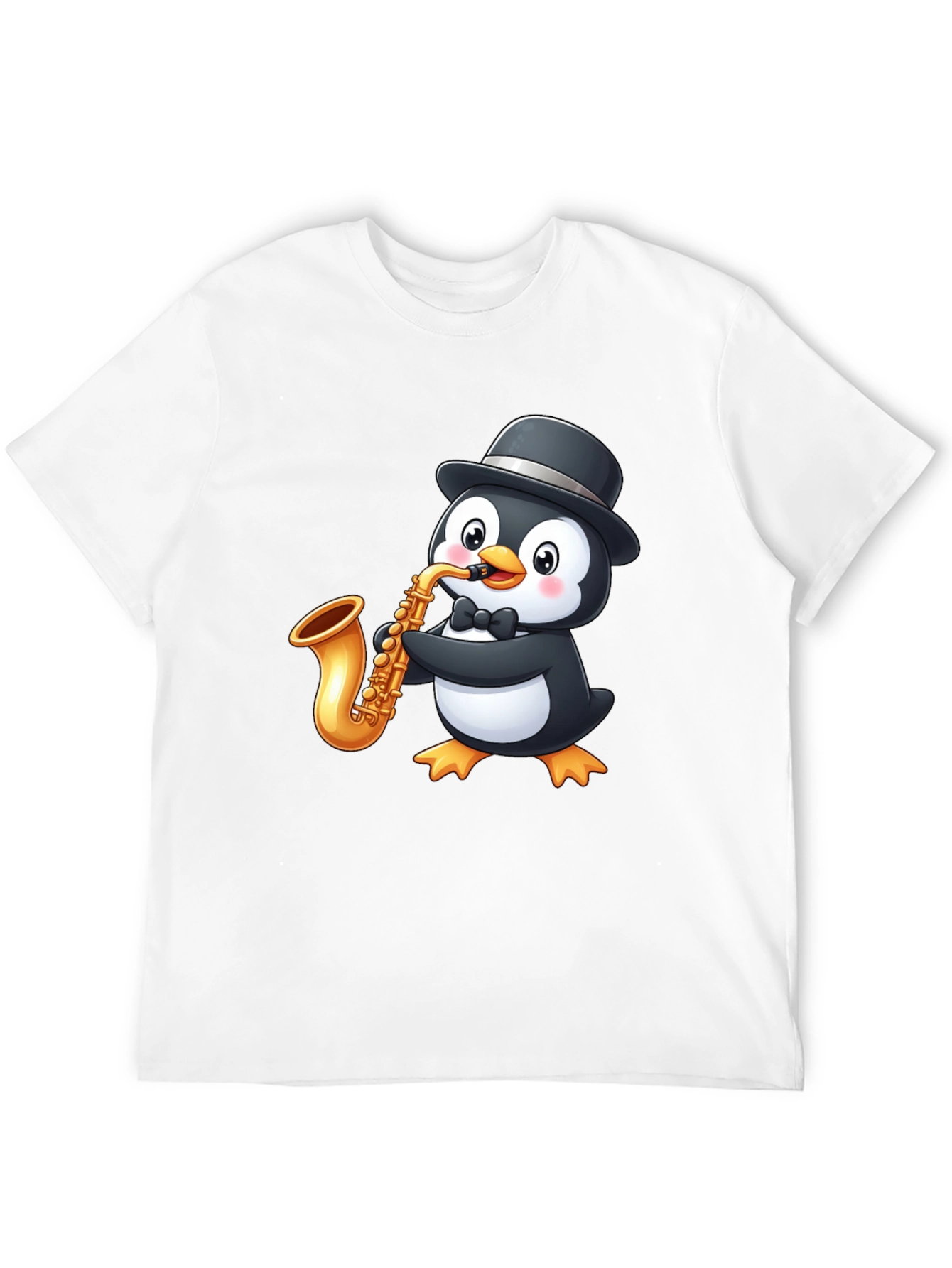 Penguin Saxophone Player Graphic T-Shirt