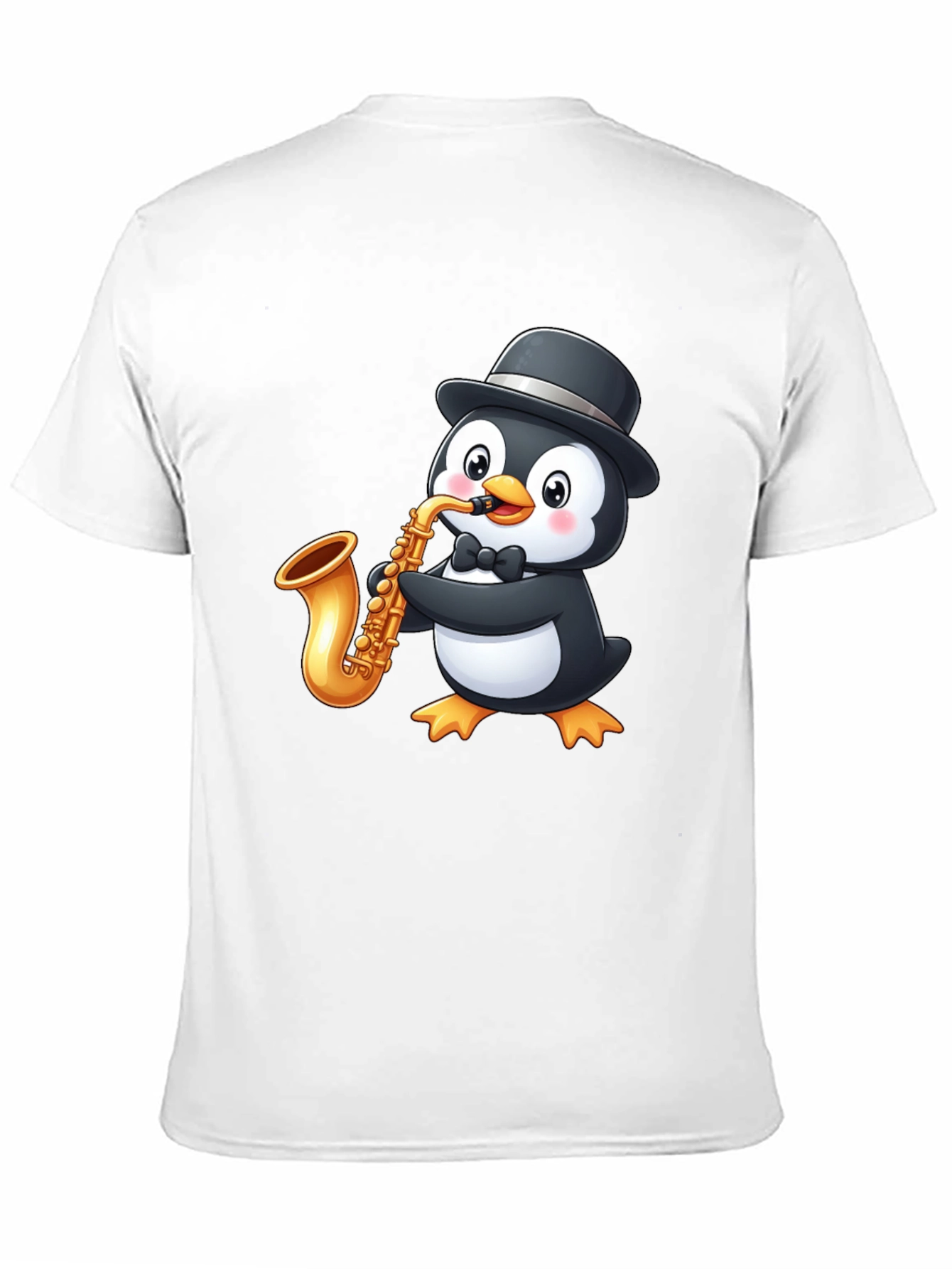Penguin Saxophone Player Graphic T-Shirt
