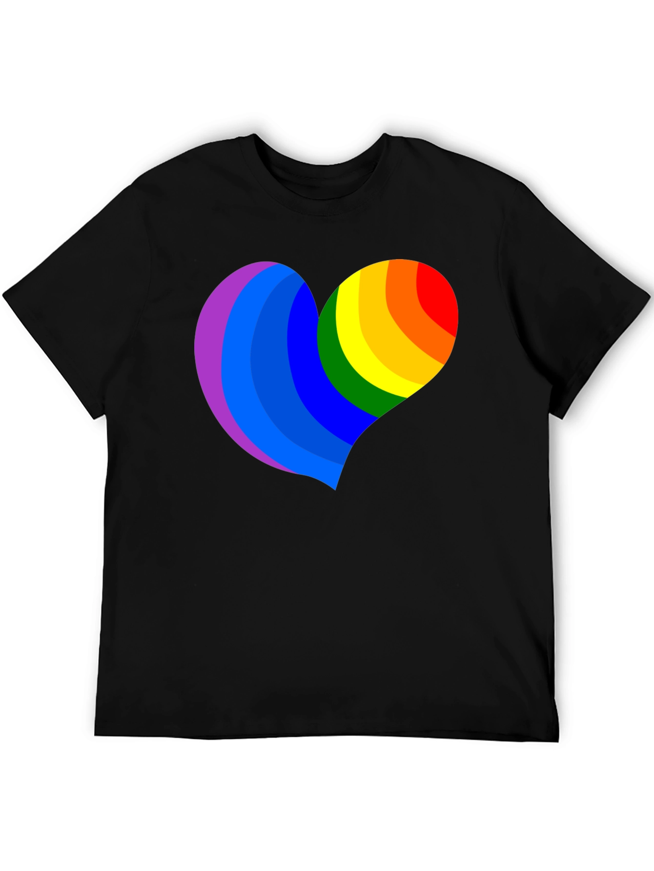Pride Heart Graphic Black T-Shirt