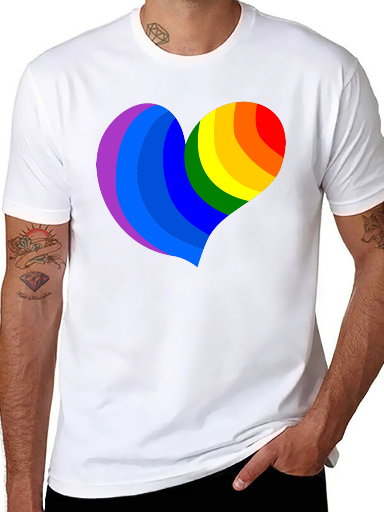 Pride Heart Graphic Black T-Shirt