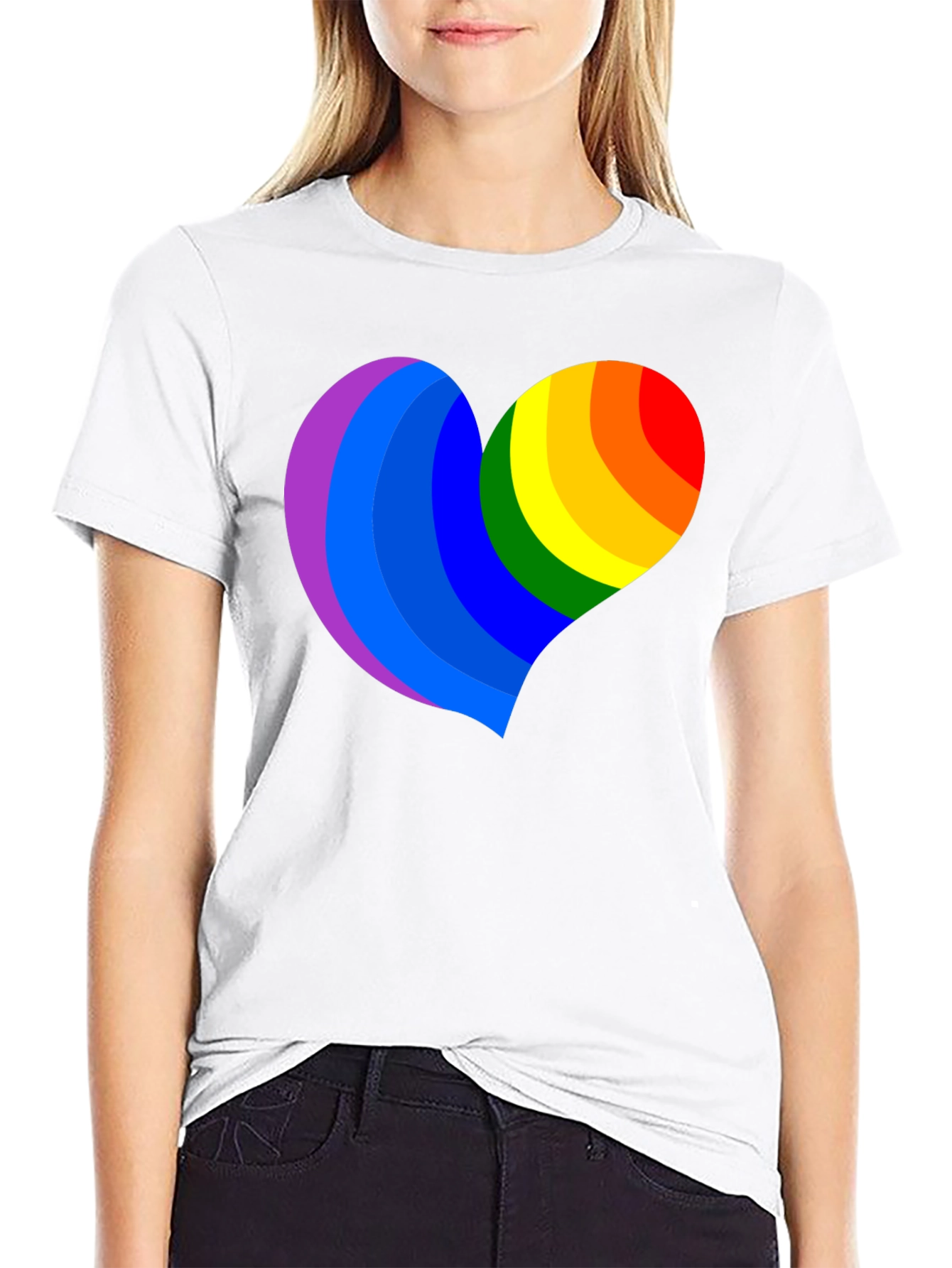 Pride Heart Graphic Black T-Shirt