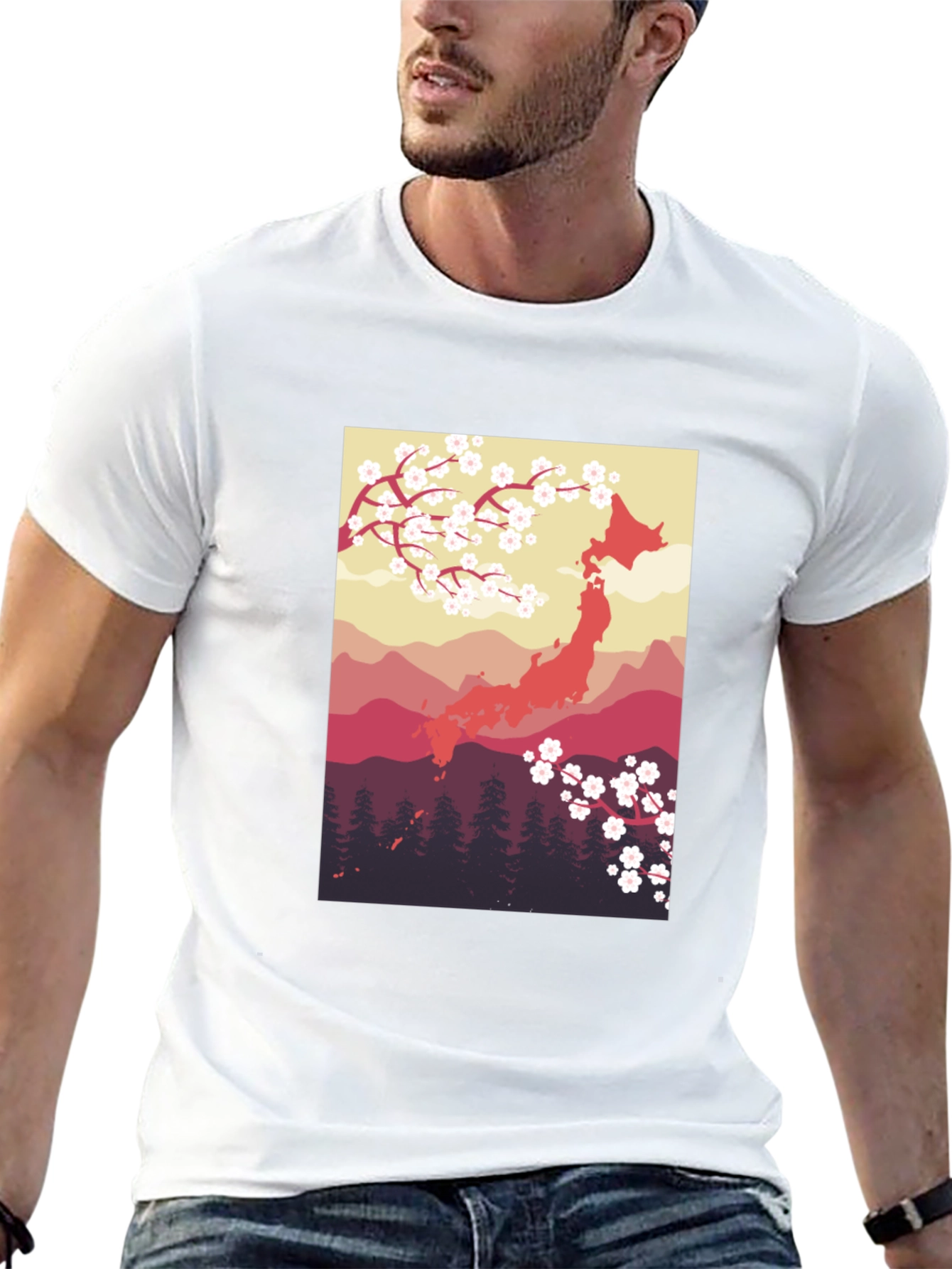 Japan Cherry Blossom T-Shirt - Unique Design