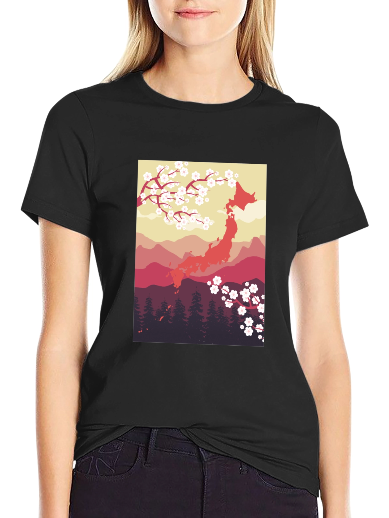 Japan Cherry Blossom T-Shirt - Unique Design