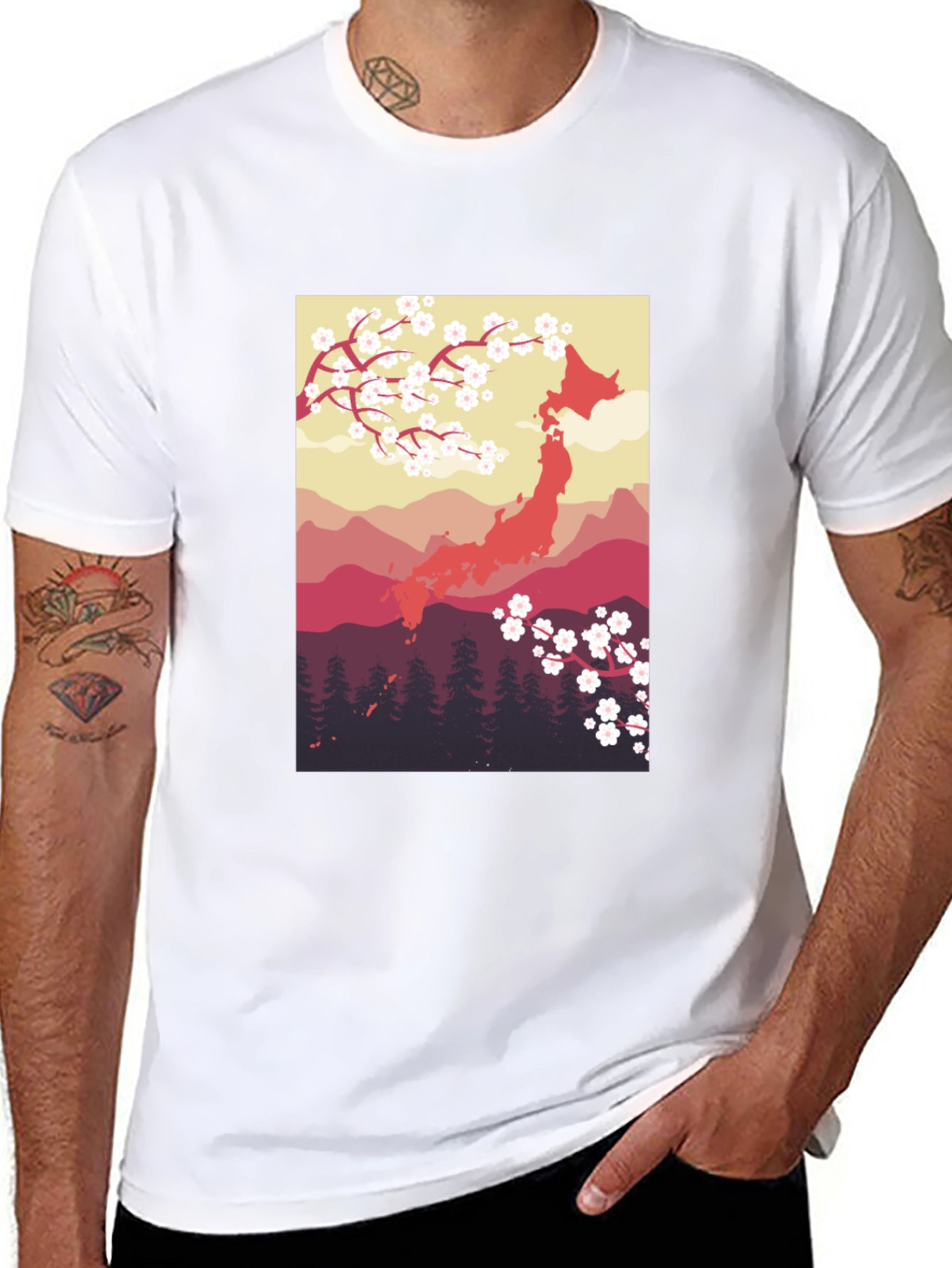Japan Cherry Blossom T-Shirt - Unique Design