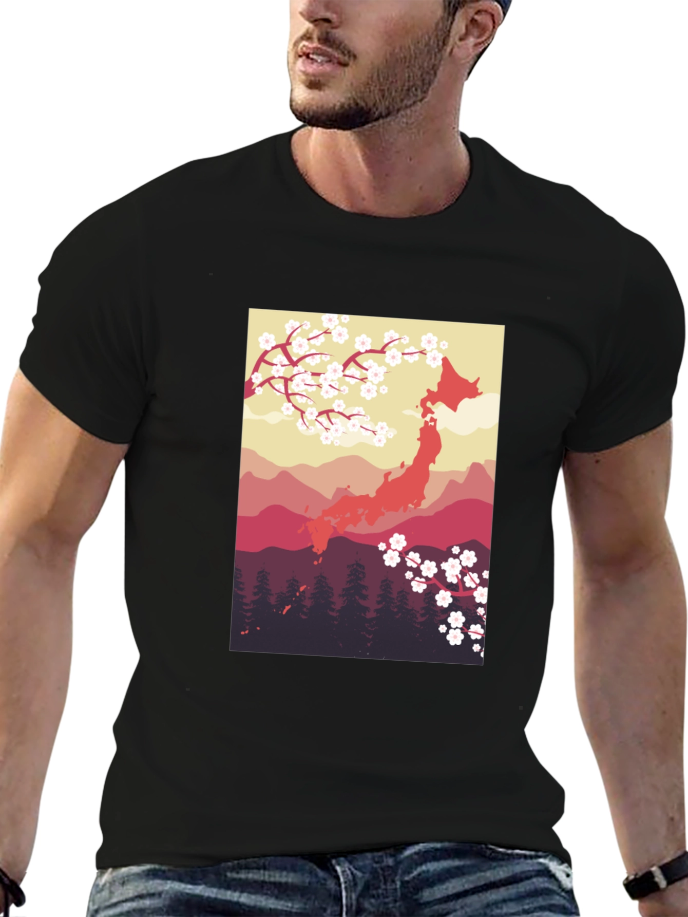 Japan Cherry Blossom T-Shirt - Unique Design