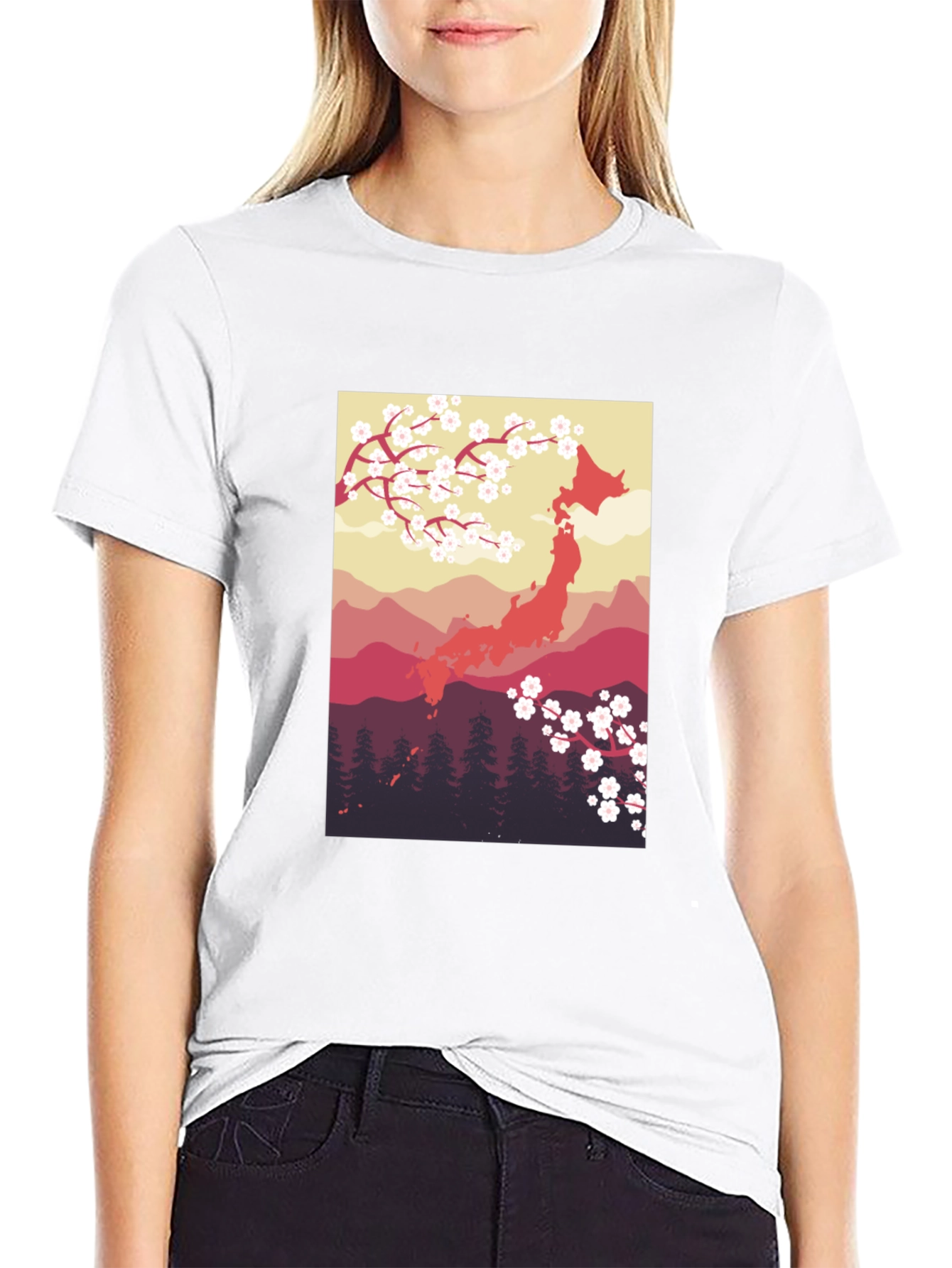 Japan Cherry Blossom T-Shirt - Unique Design