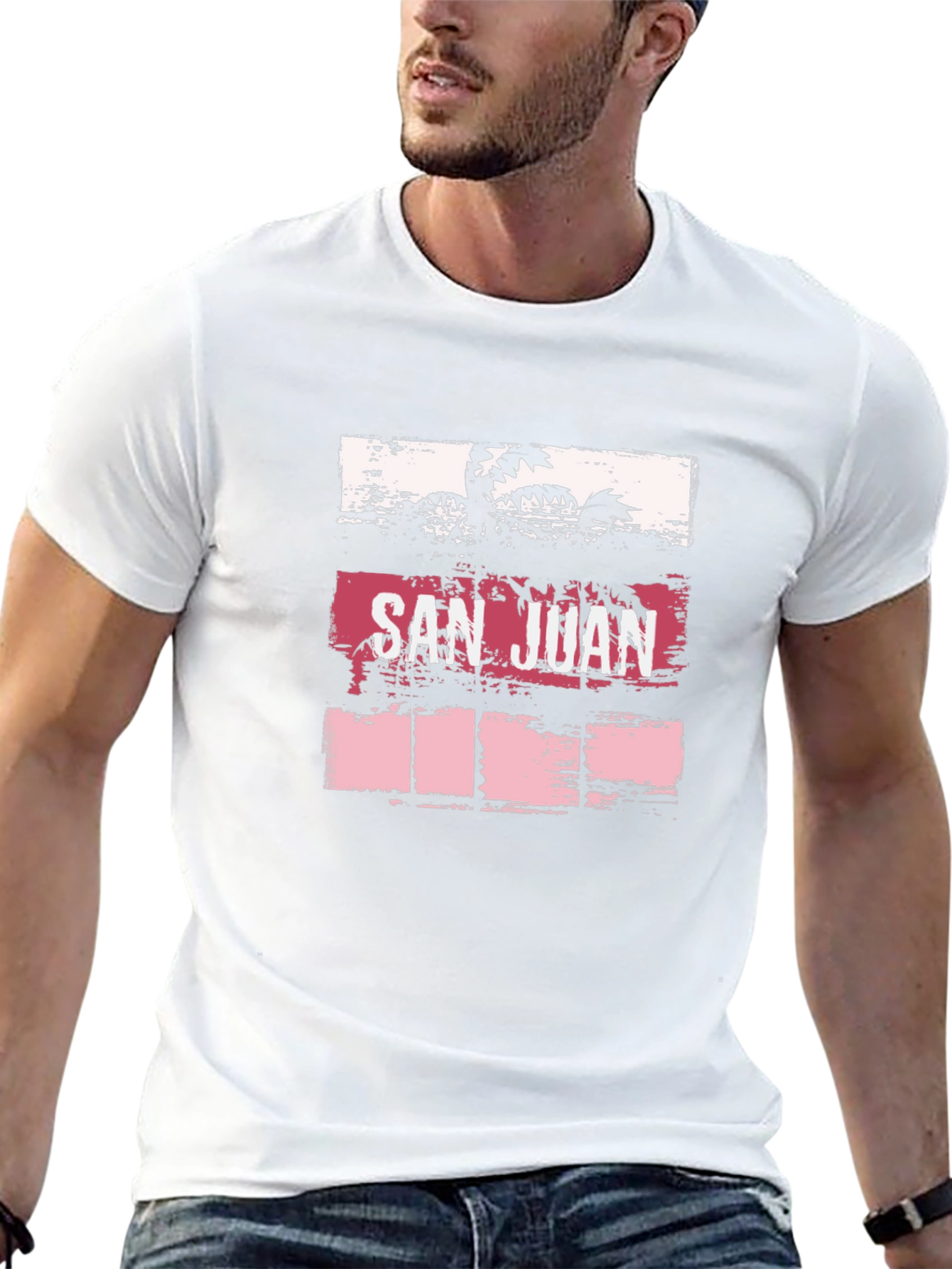 San Juan Retro Palm Tree Graphic T-Shirt