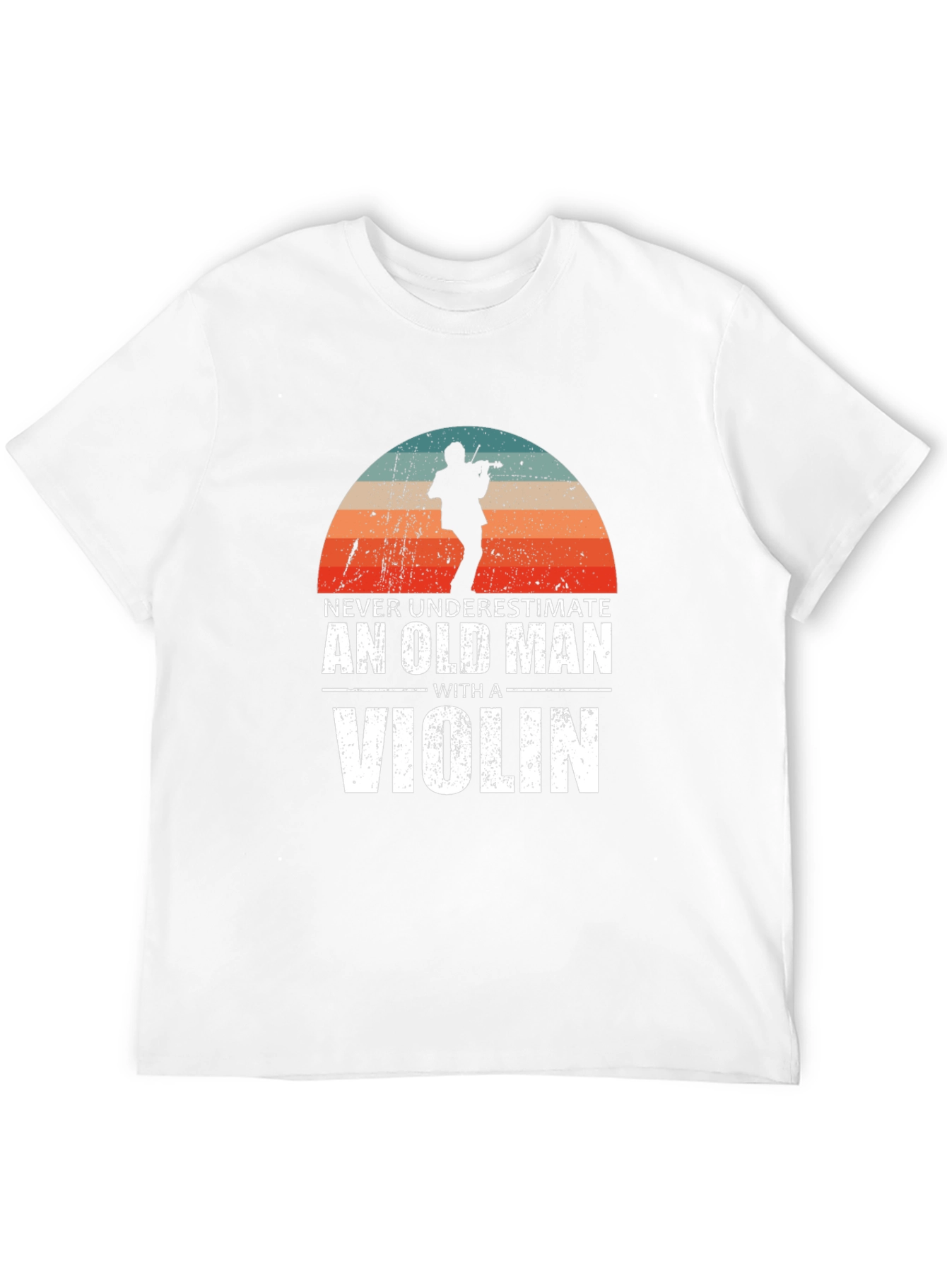 Never Underestimate Old Man Violin Black T-Shirt