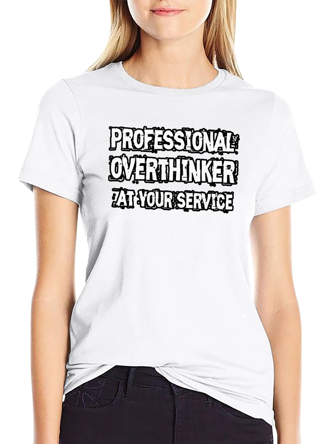 Professional Overthinker T-Shirt - Black Cotton Tee