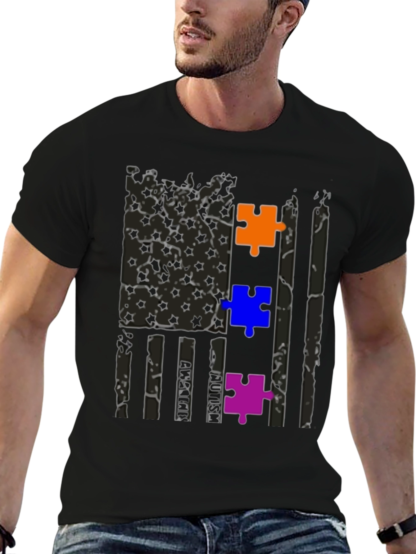 Autism Awareness Flag Graphic Tee