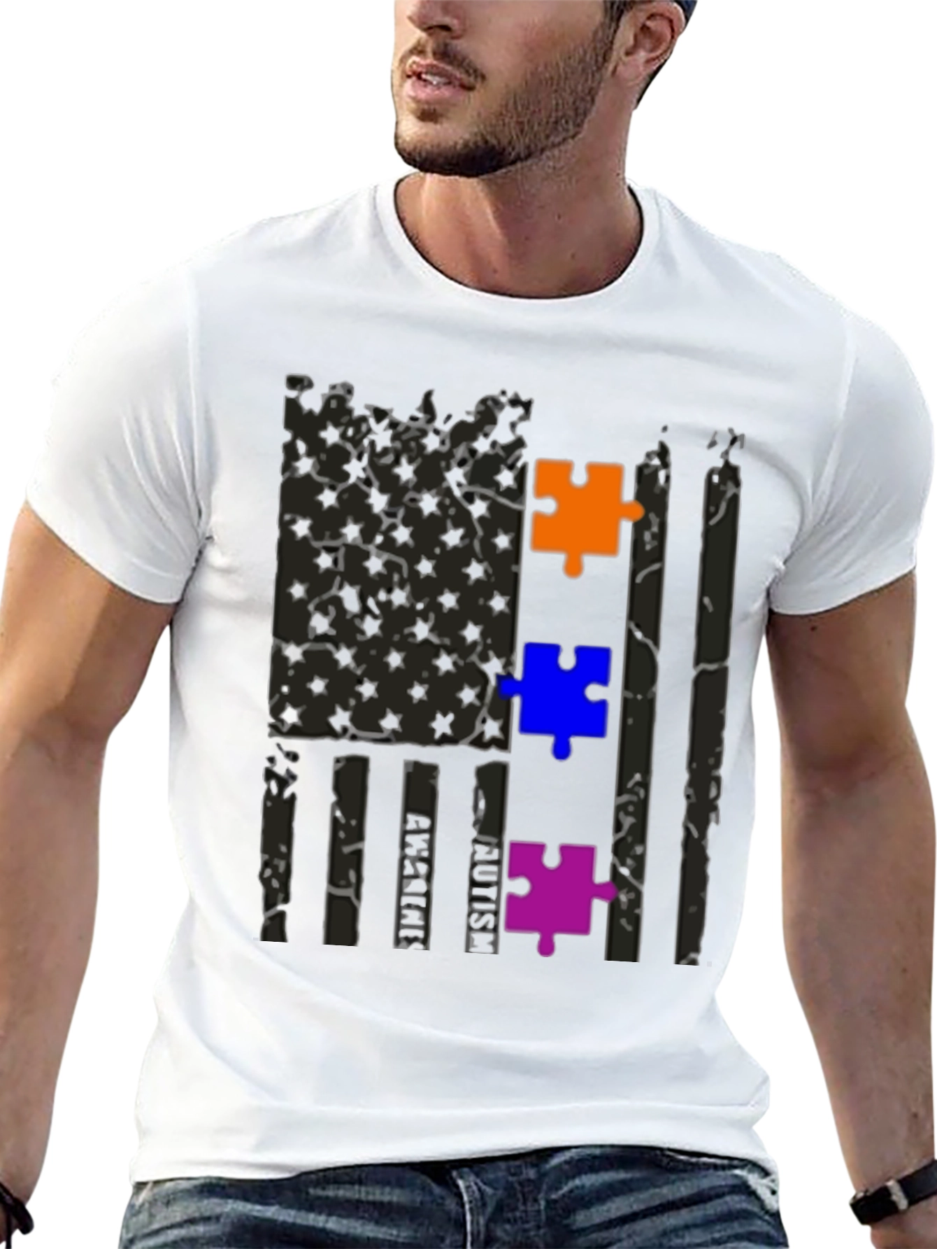 Autism Awareness Flag Graphic Tee
