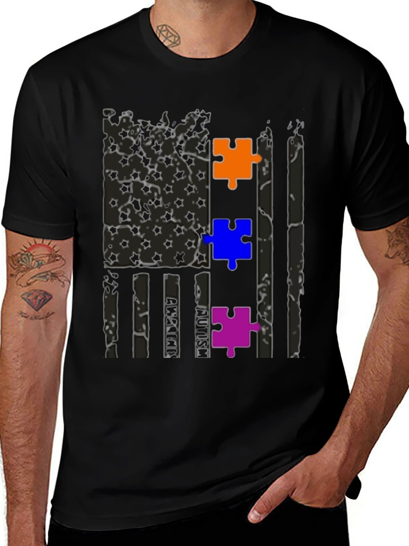 Autism Awareness Flag Graphic Tee