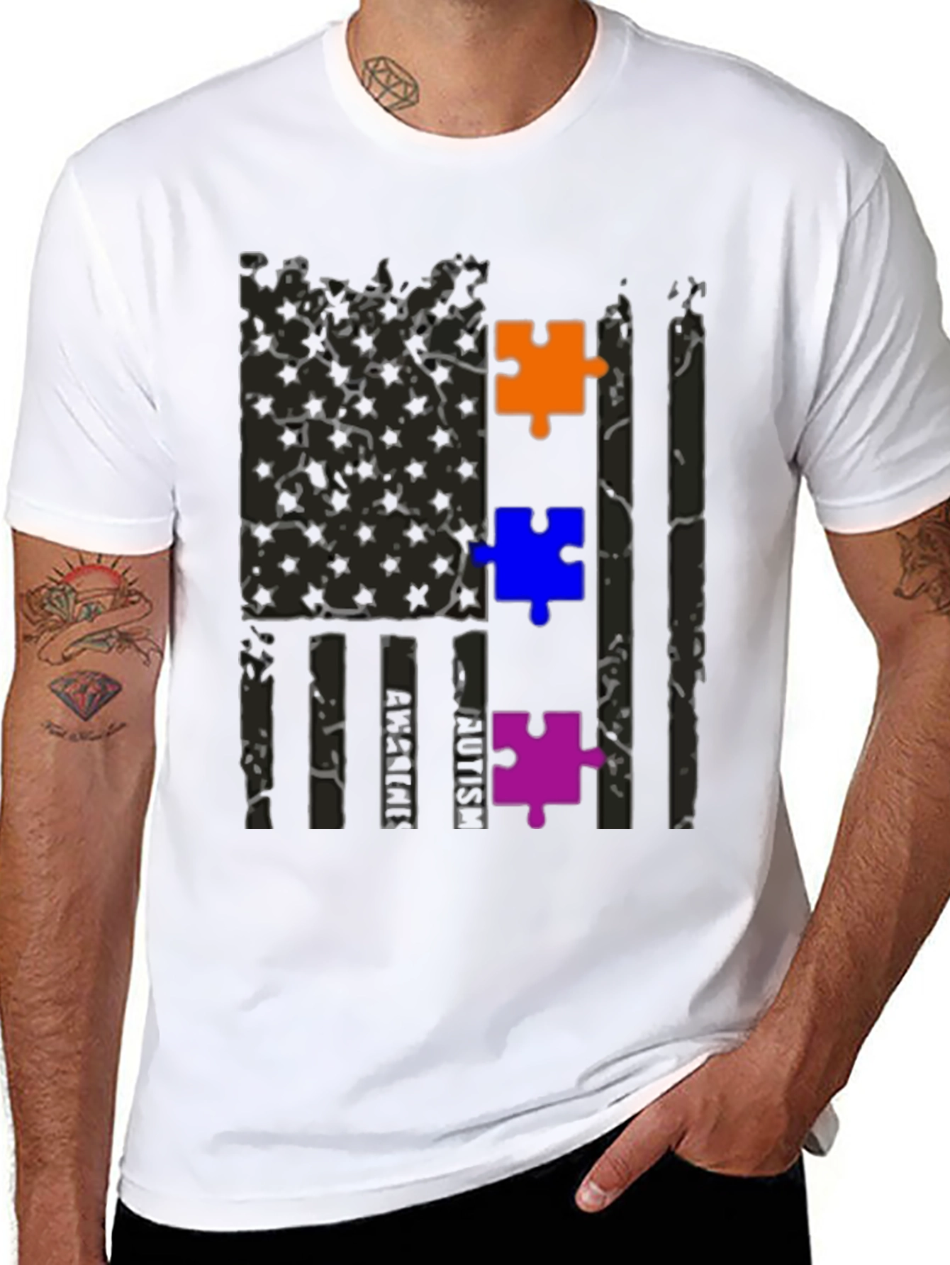 Autism Awareness Flag Graphic Tee