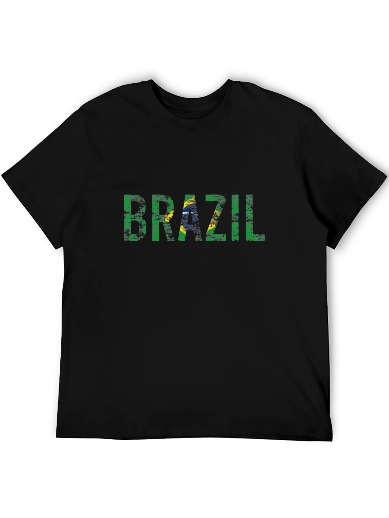 Brazil Flag Graphic Tee - Black T-Shirt