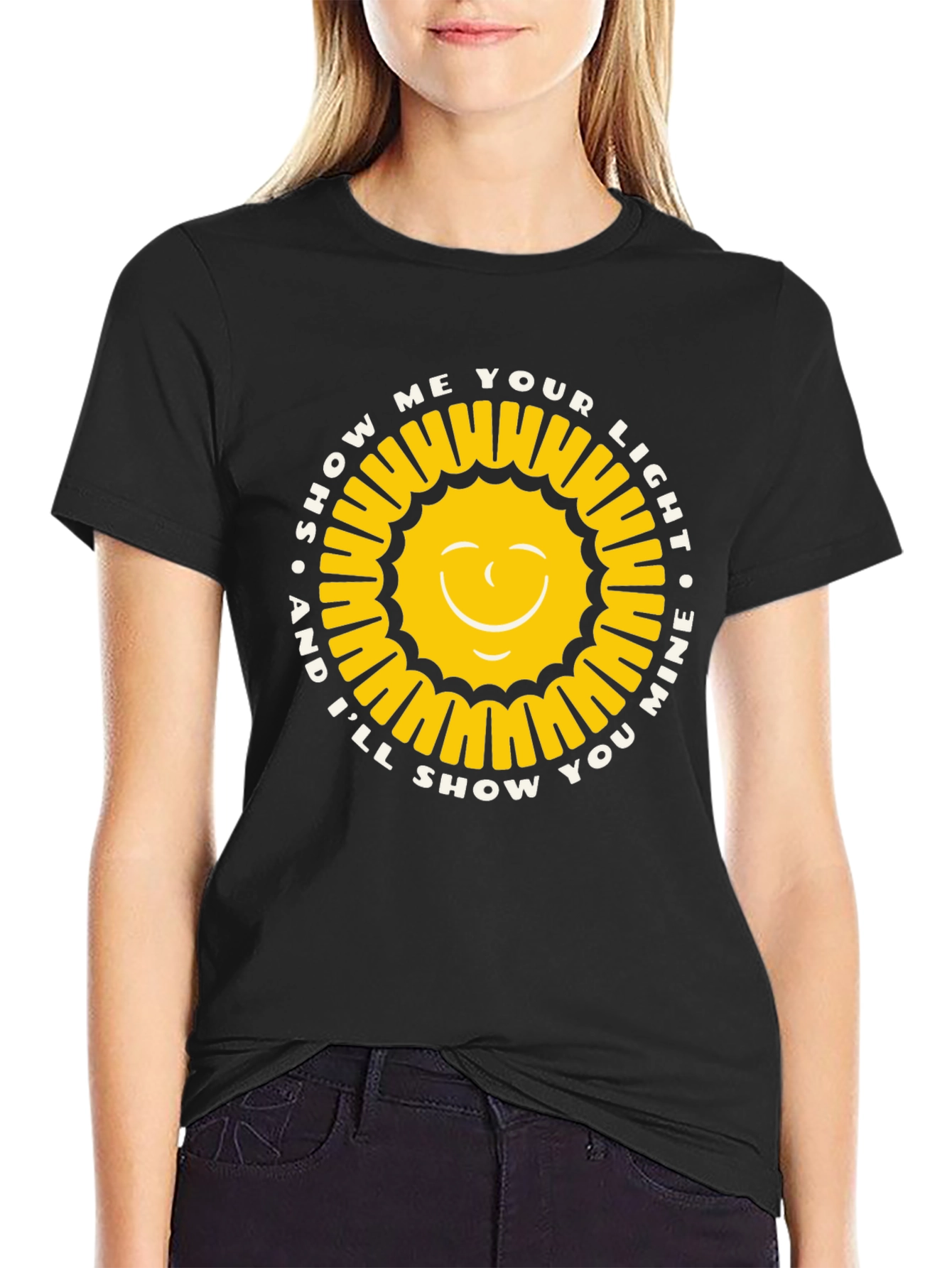 Show Me Your Light Graphic Tee - Black
