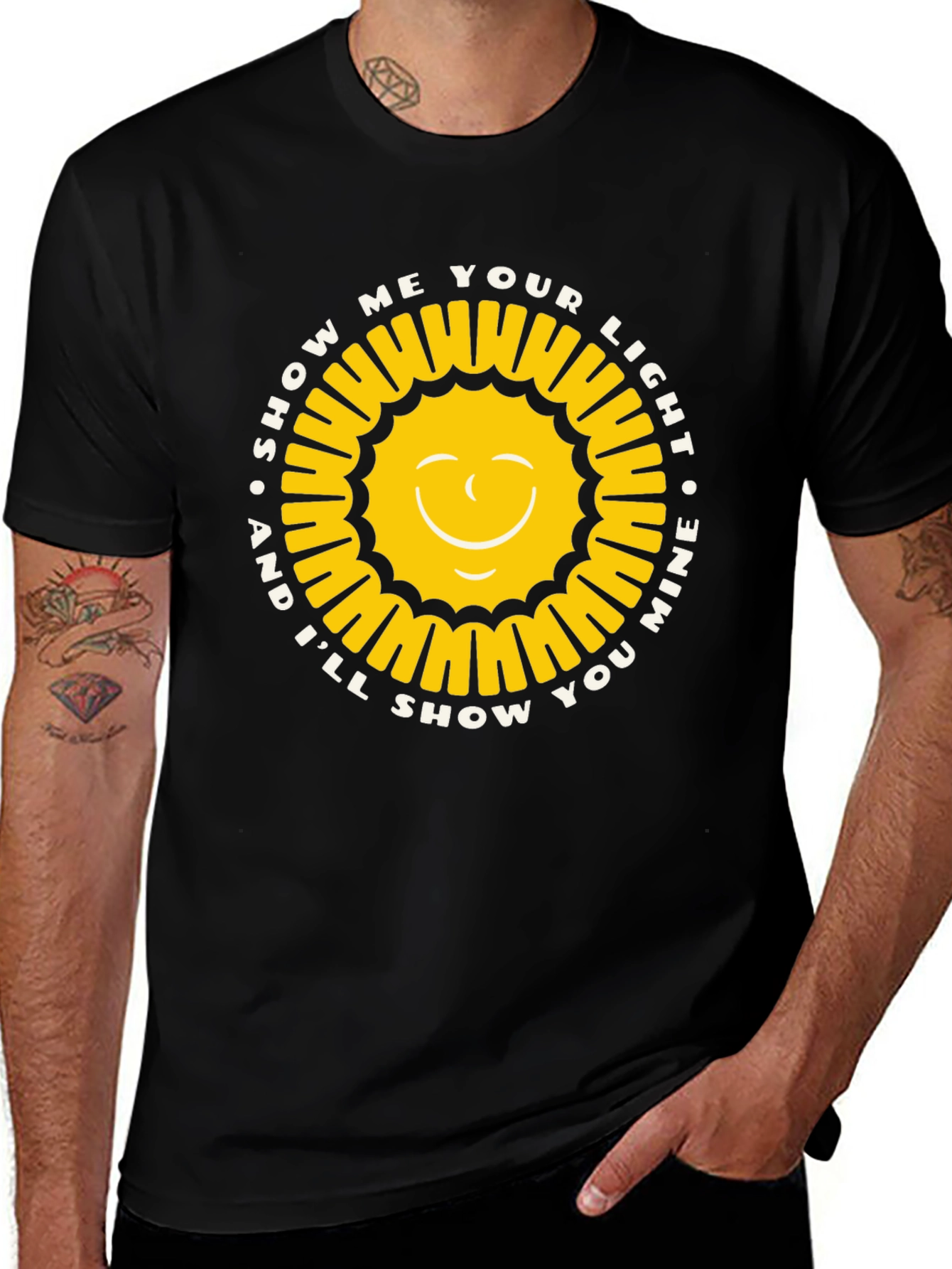 Show Me Your Light Graphic Tee - Black