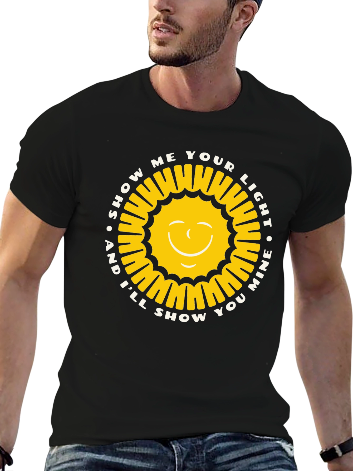 Show Me Your Light Graphic Tee - Black
