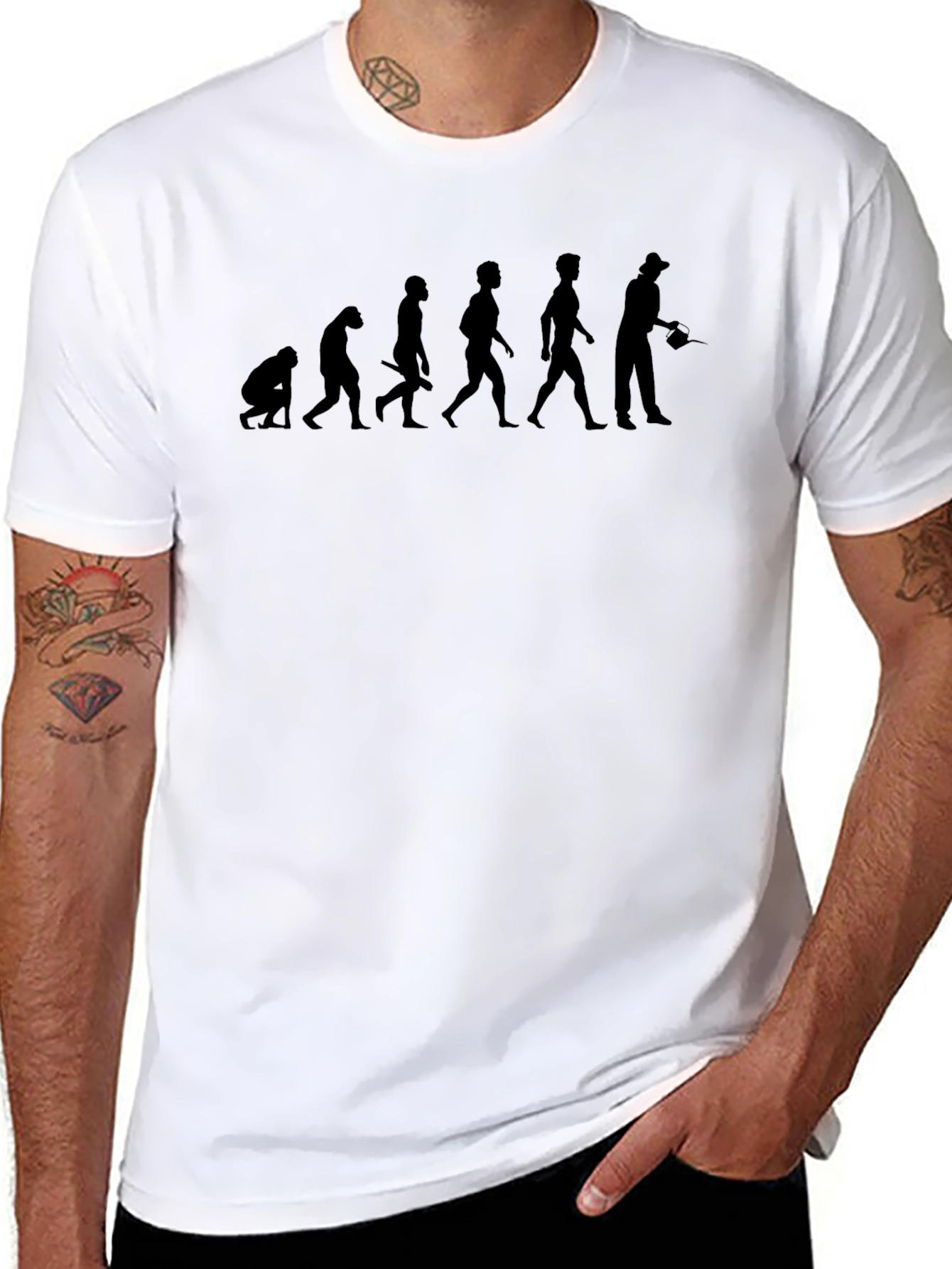 Evolution of Fishing Black T-Shirt
