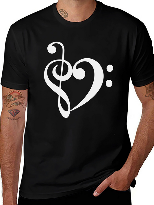 Musical Heart T-Shirt - Stylish Music Lover Tee