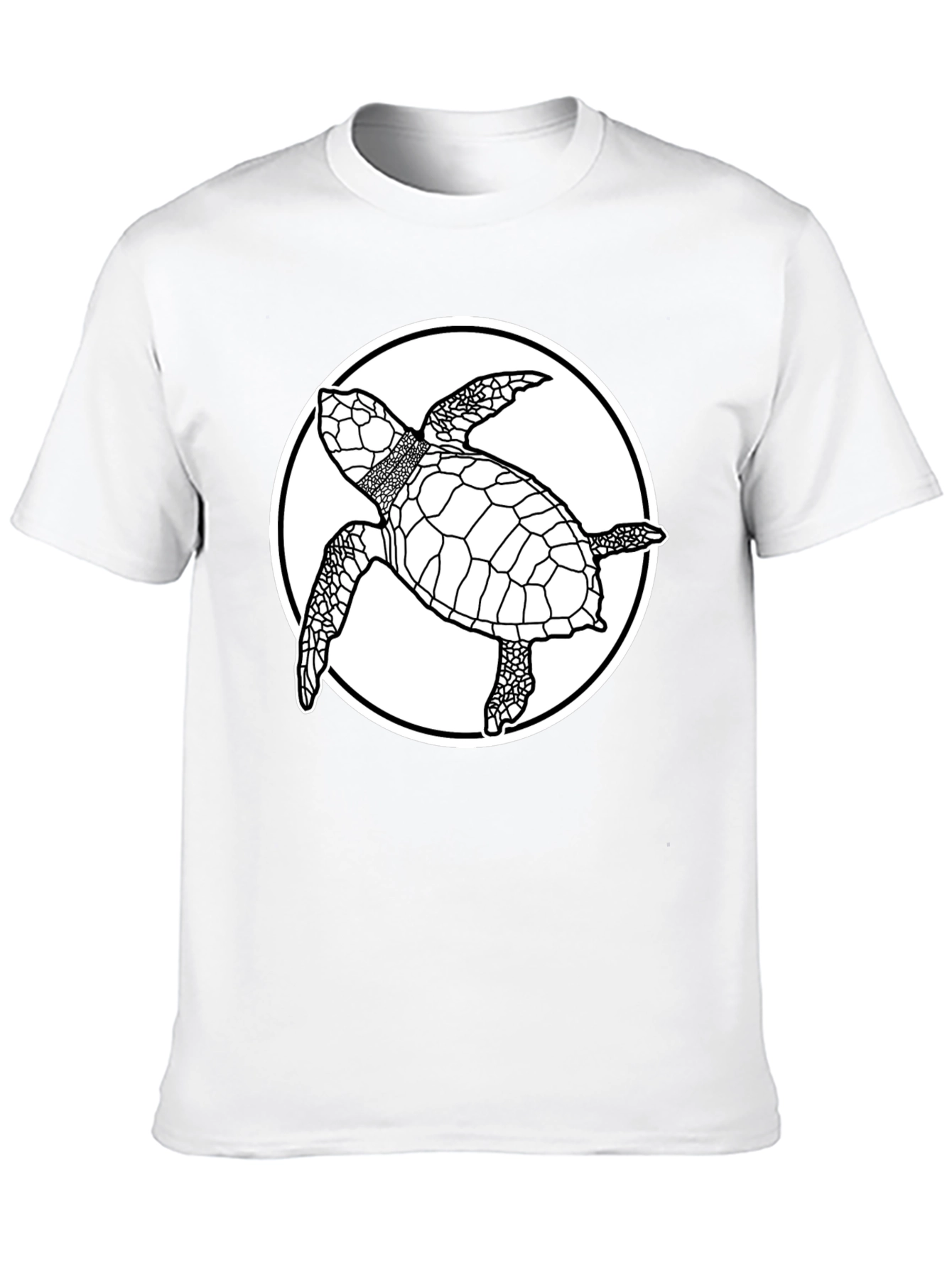Sea Turtle Graphic Tee - Black Cotton T-Shirt