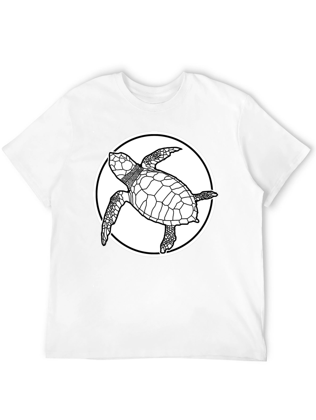 Sea Turtle Graphic Tee - Black Cotton T-Shirt