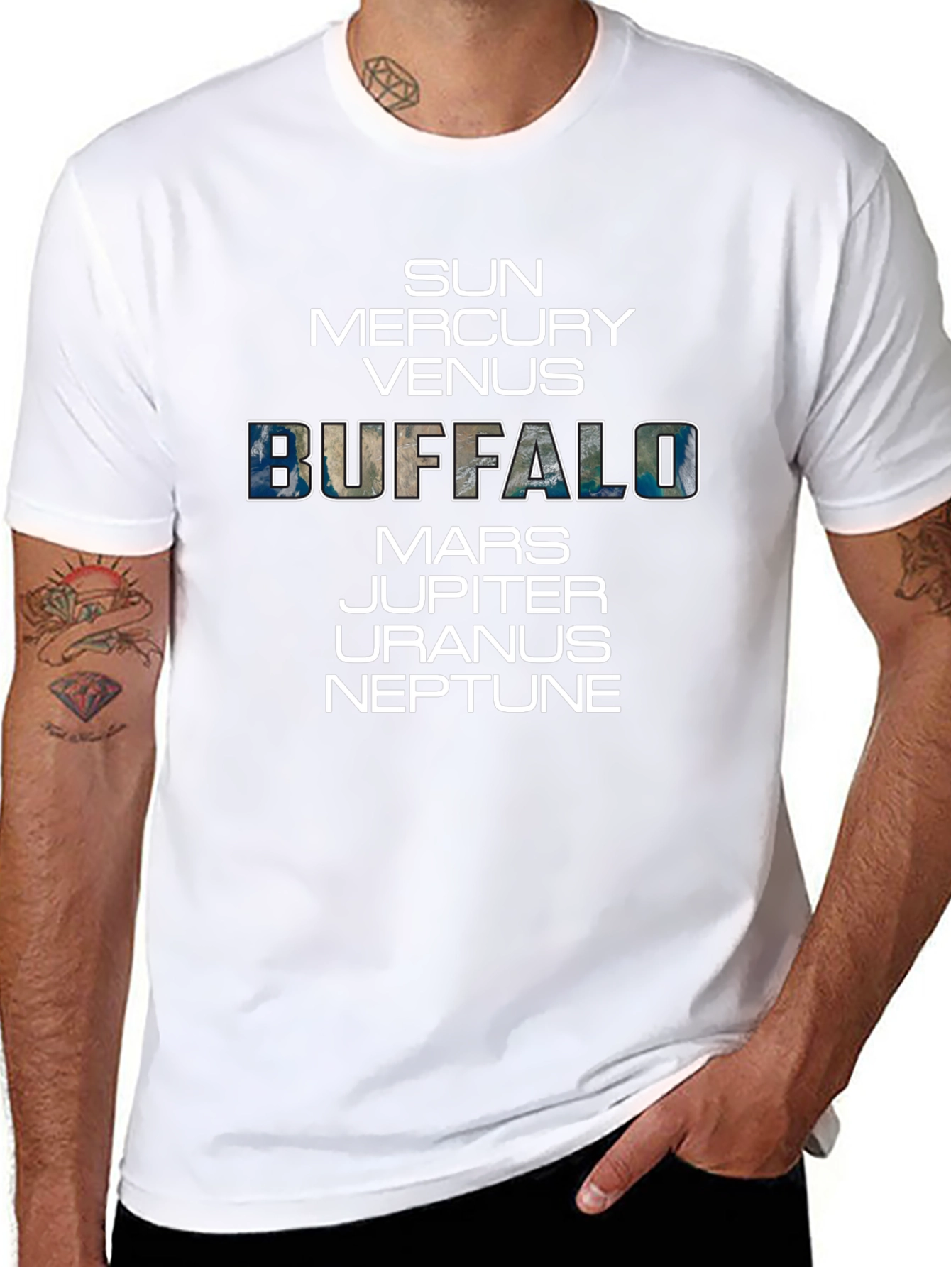 Buffalo Solar System Planets Graphic T-Shirt