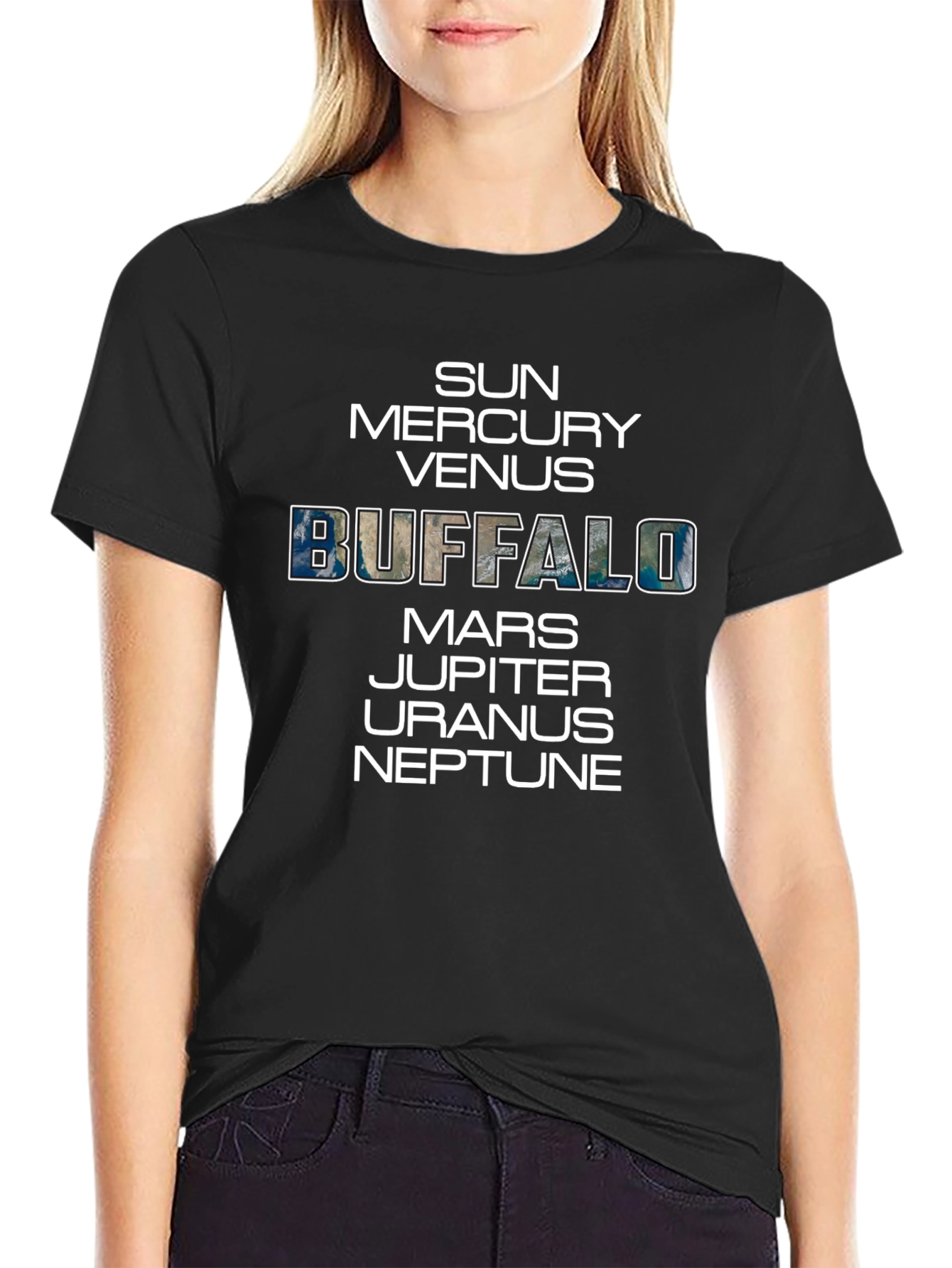 Buffalo Solar System Planets Graphic T-Shirt