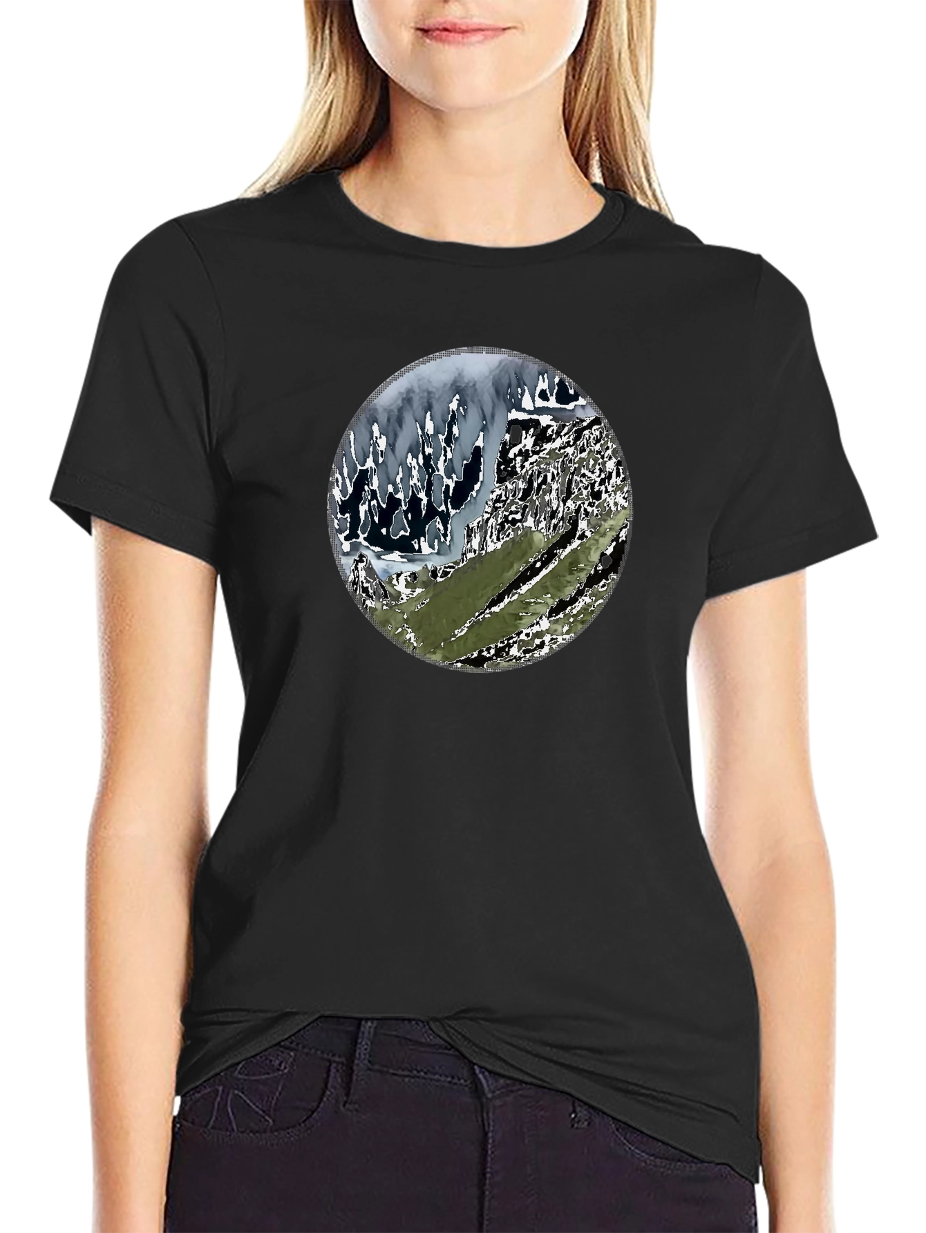 Mountainscape Graphic Tee - Black
