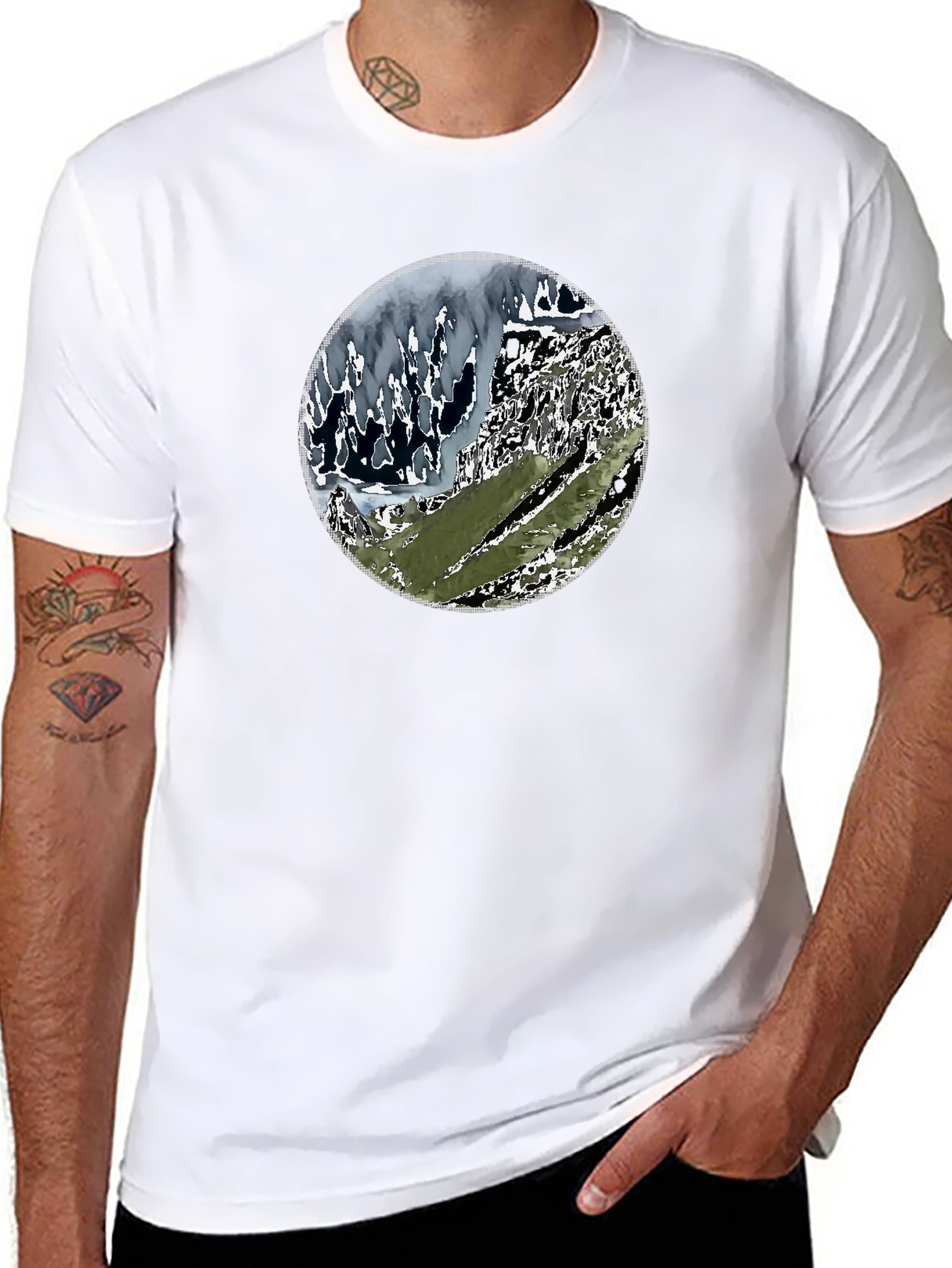 Mountainscape Graphic Tee - Black