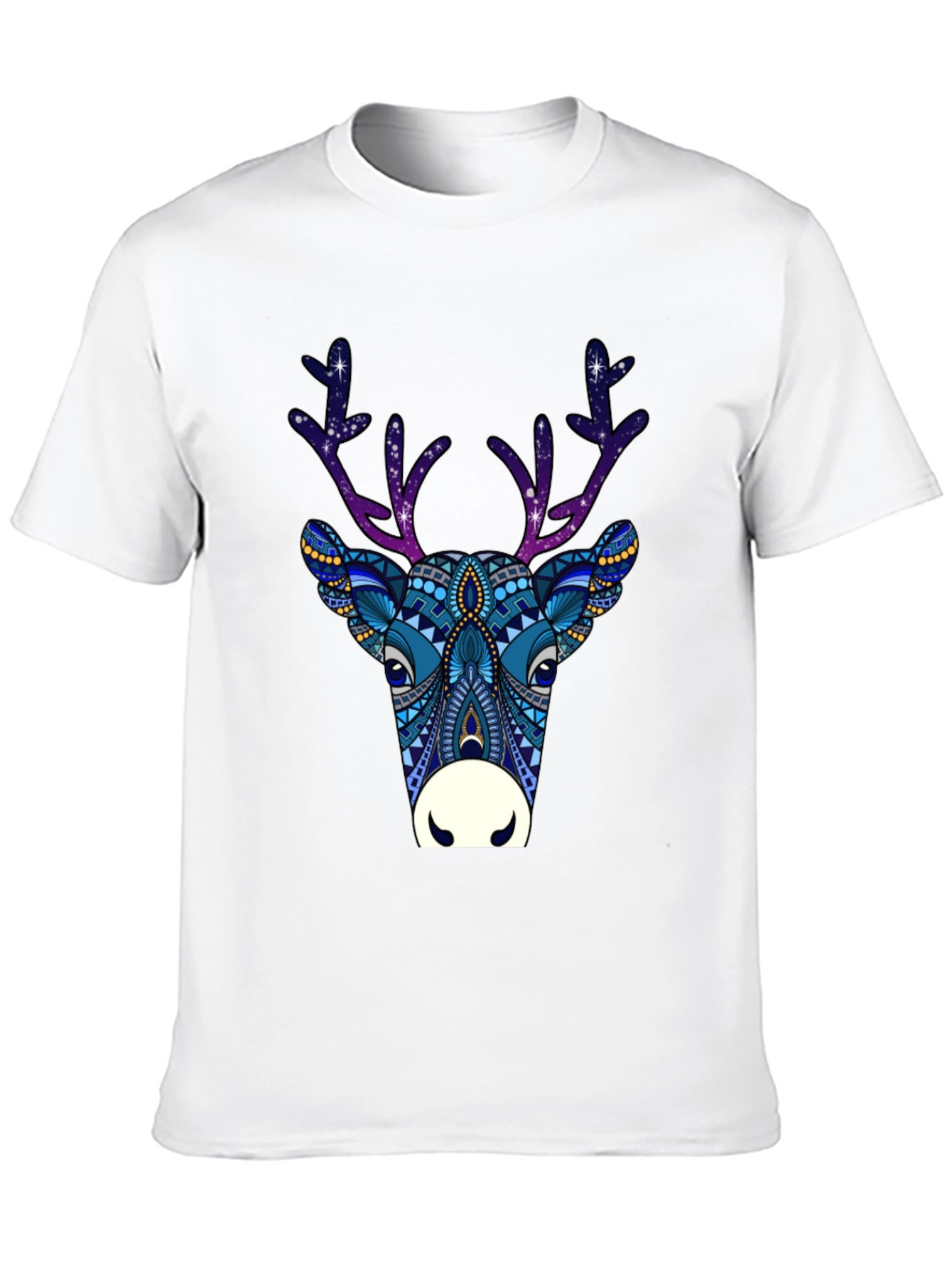 Abstract Deer Graphic Tee - Mens Black T-Shirt