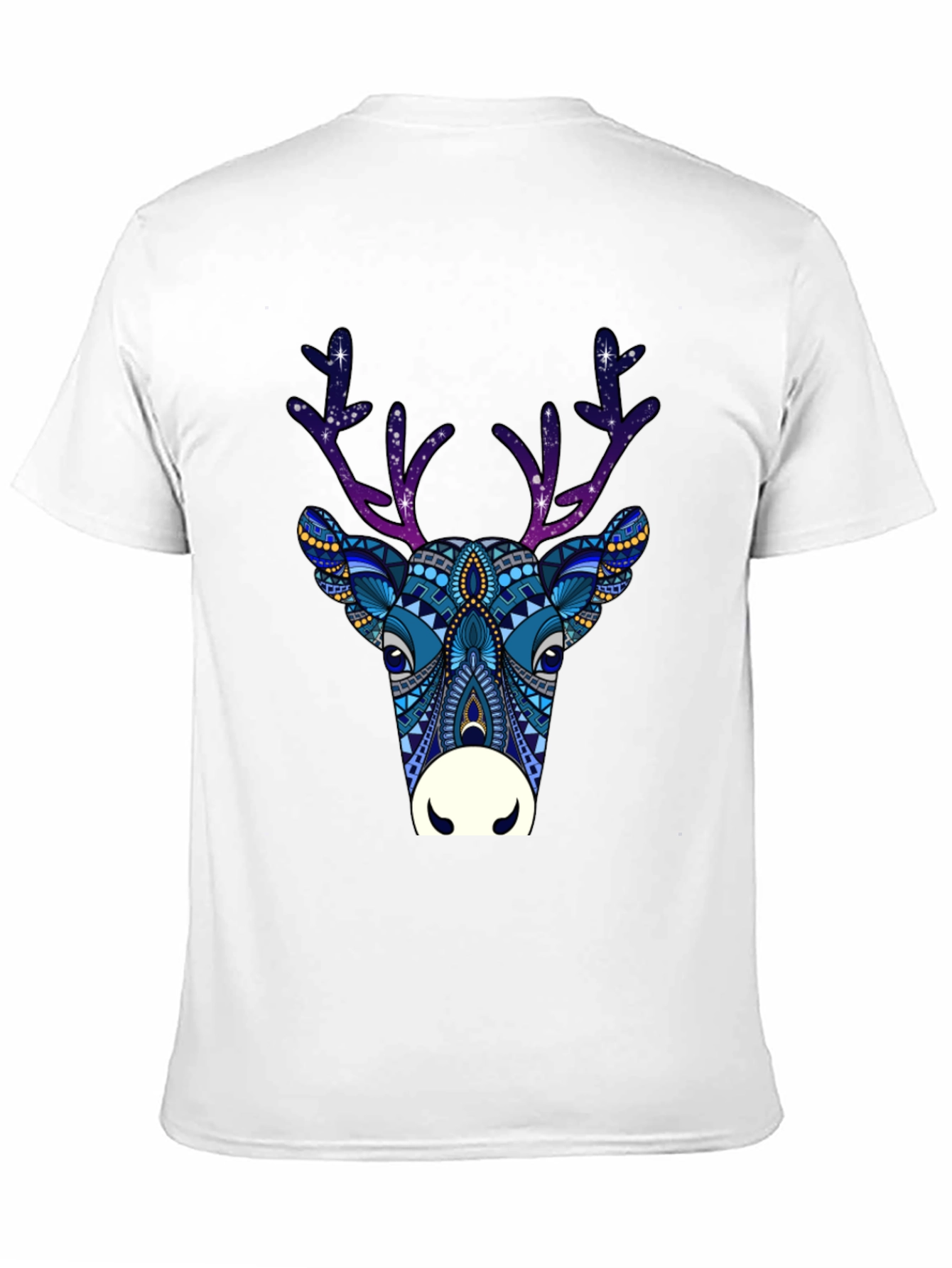 Abstract Deer Graphic Tee - Mens Black T-Shirt