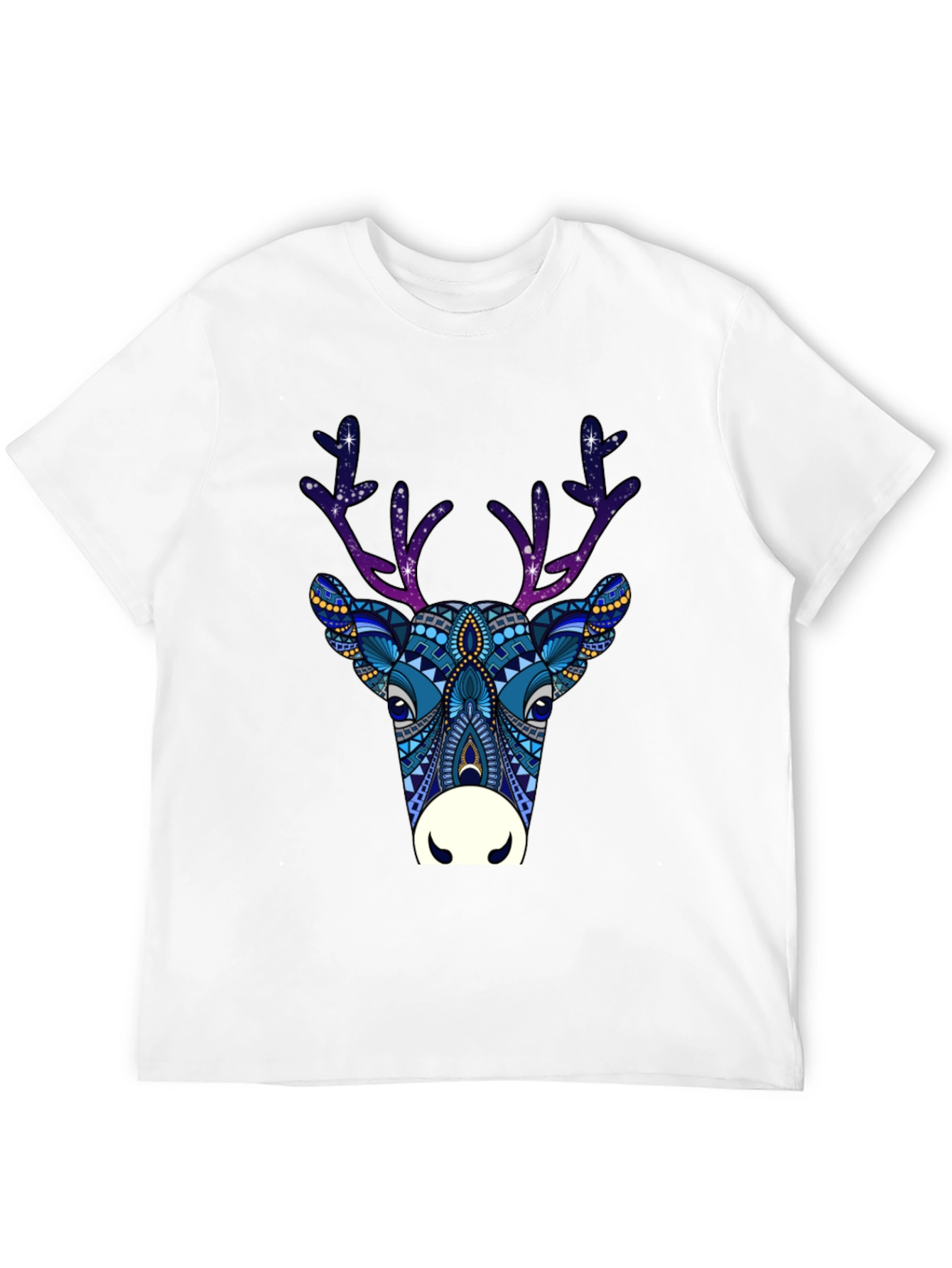 Abstract Deer Graphic Tee - Mens Black T-Shirt