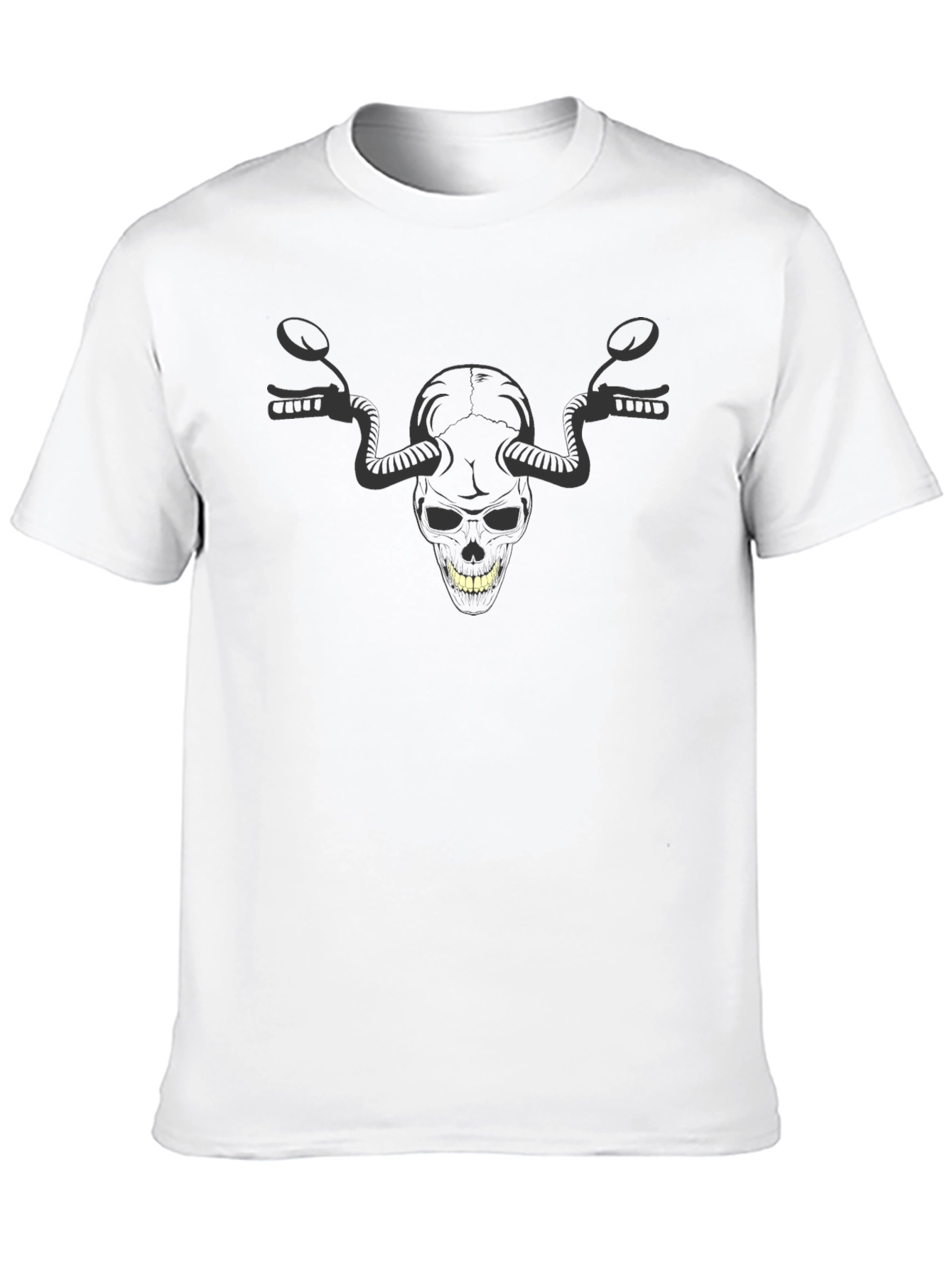 Skull & Handlebar Graphic Tee - Edgy Biker Style