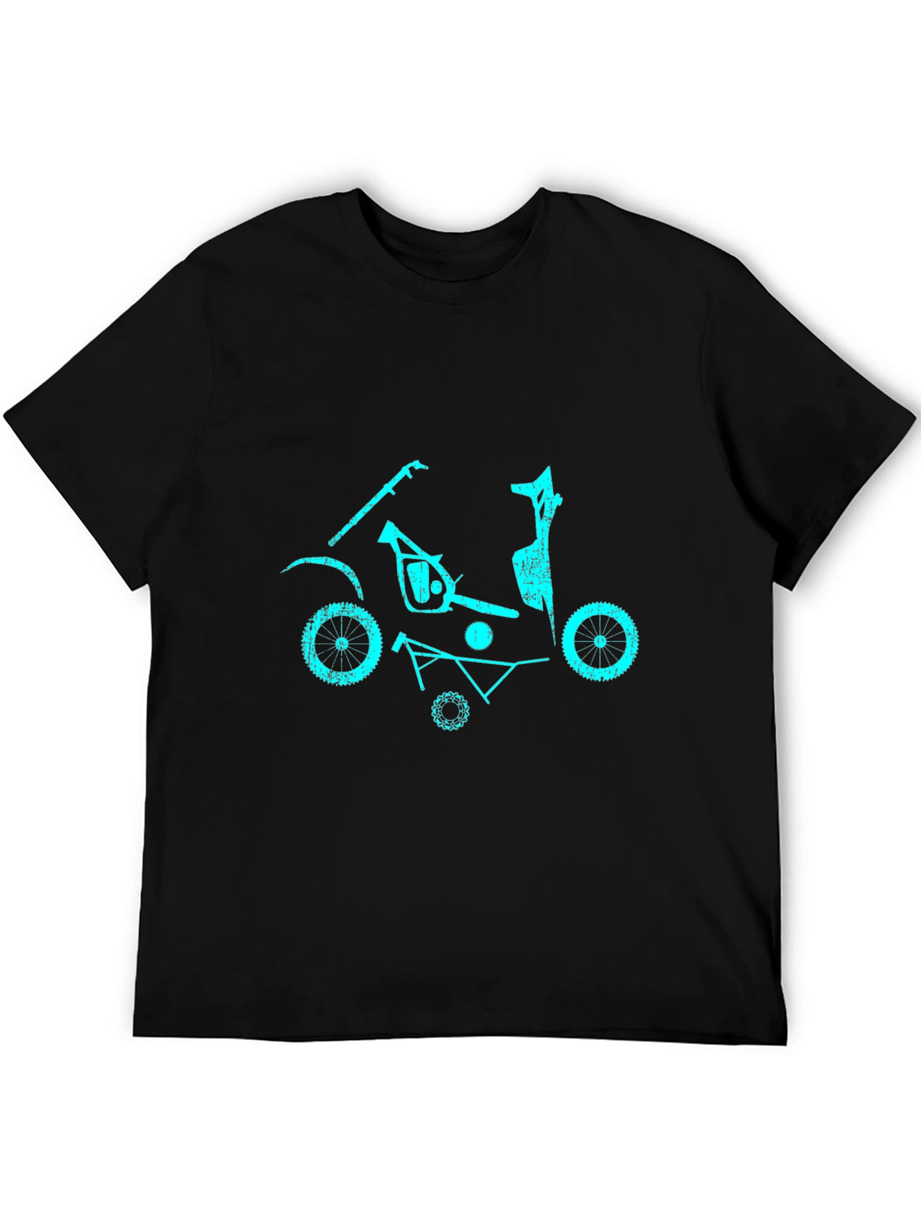Cyan Scooter Parts Graphic T-Shirt
