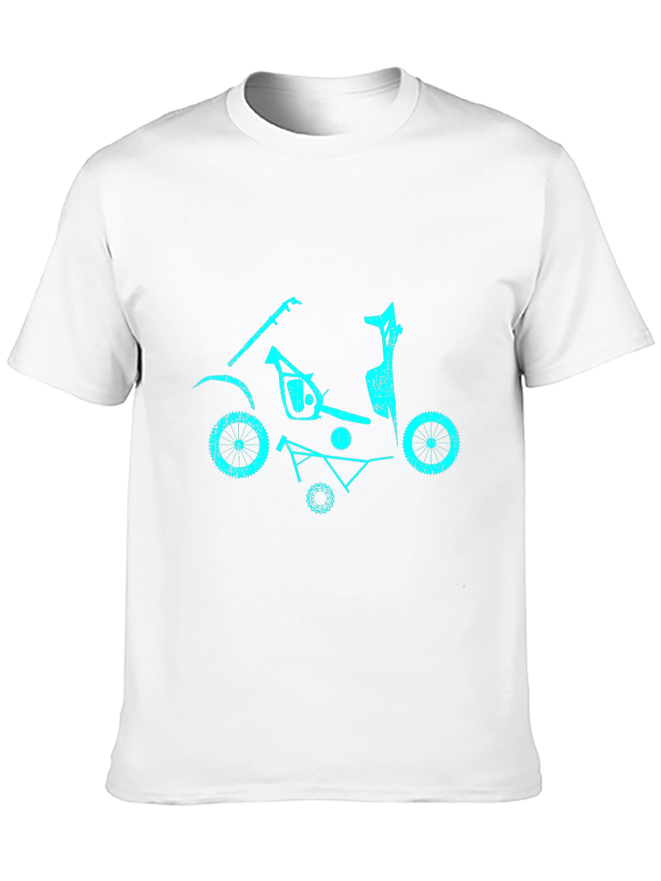 Cyan Scooter Parts Graphic T-Shirt