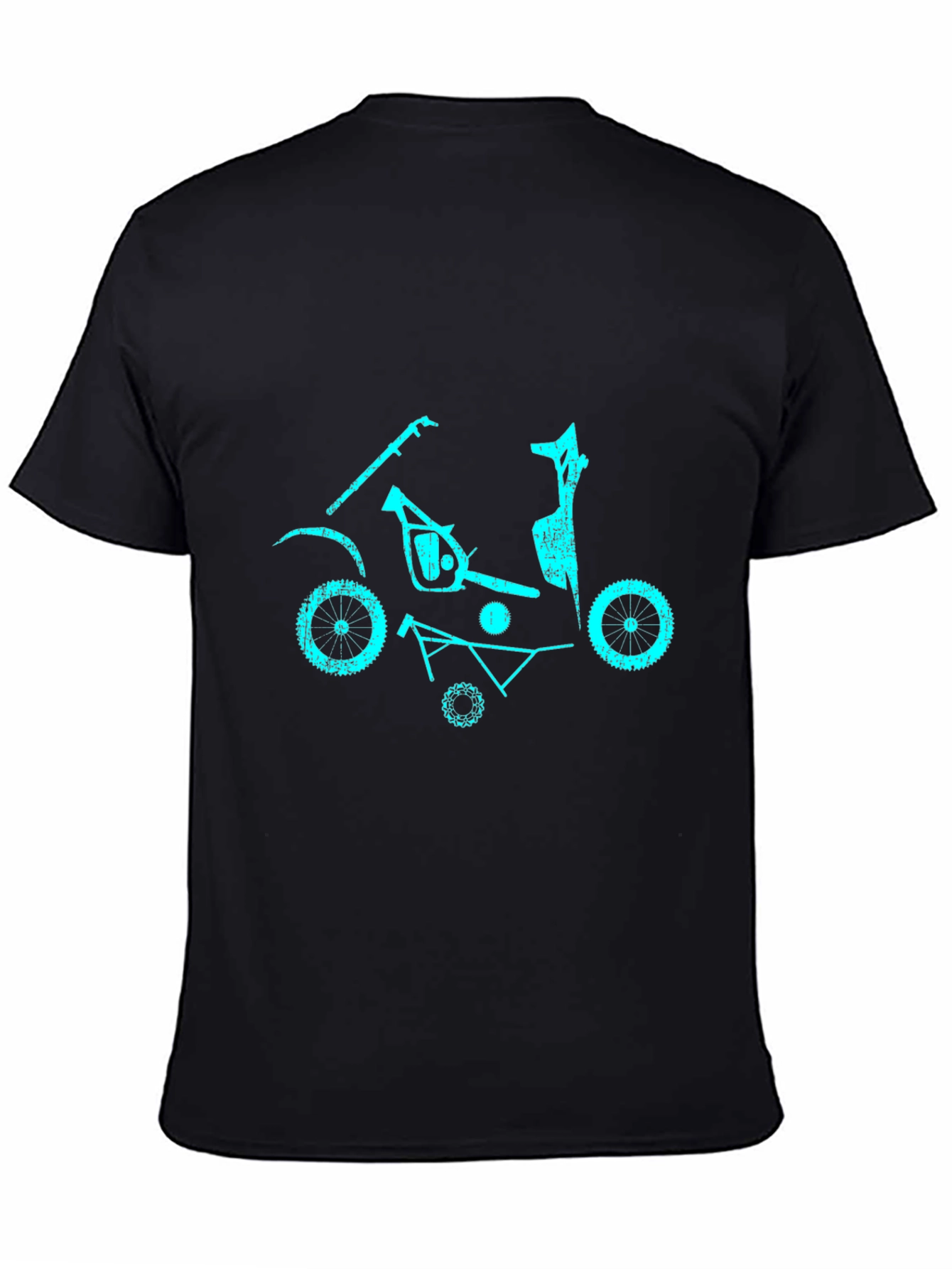 Cyan Scooter Parts Graphic T-Shirt