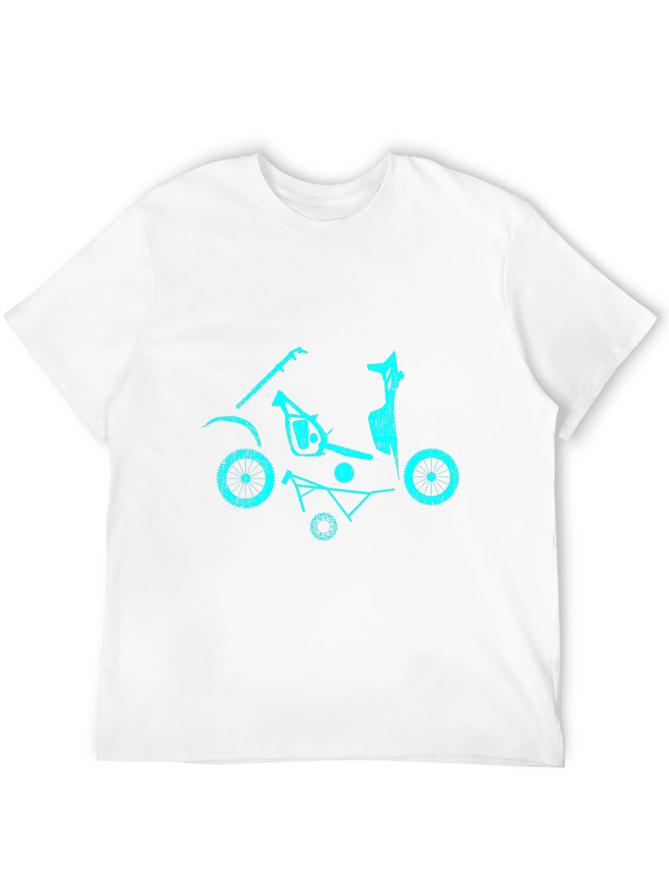 Cyan Scooter Parts Graphic T-Shirt