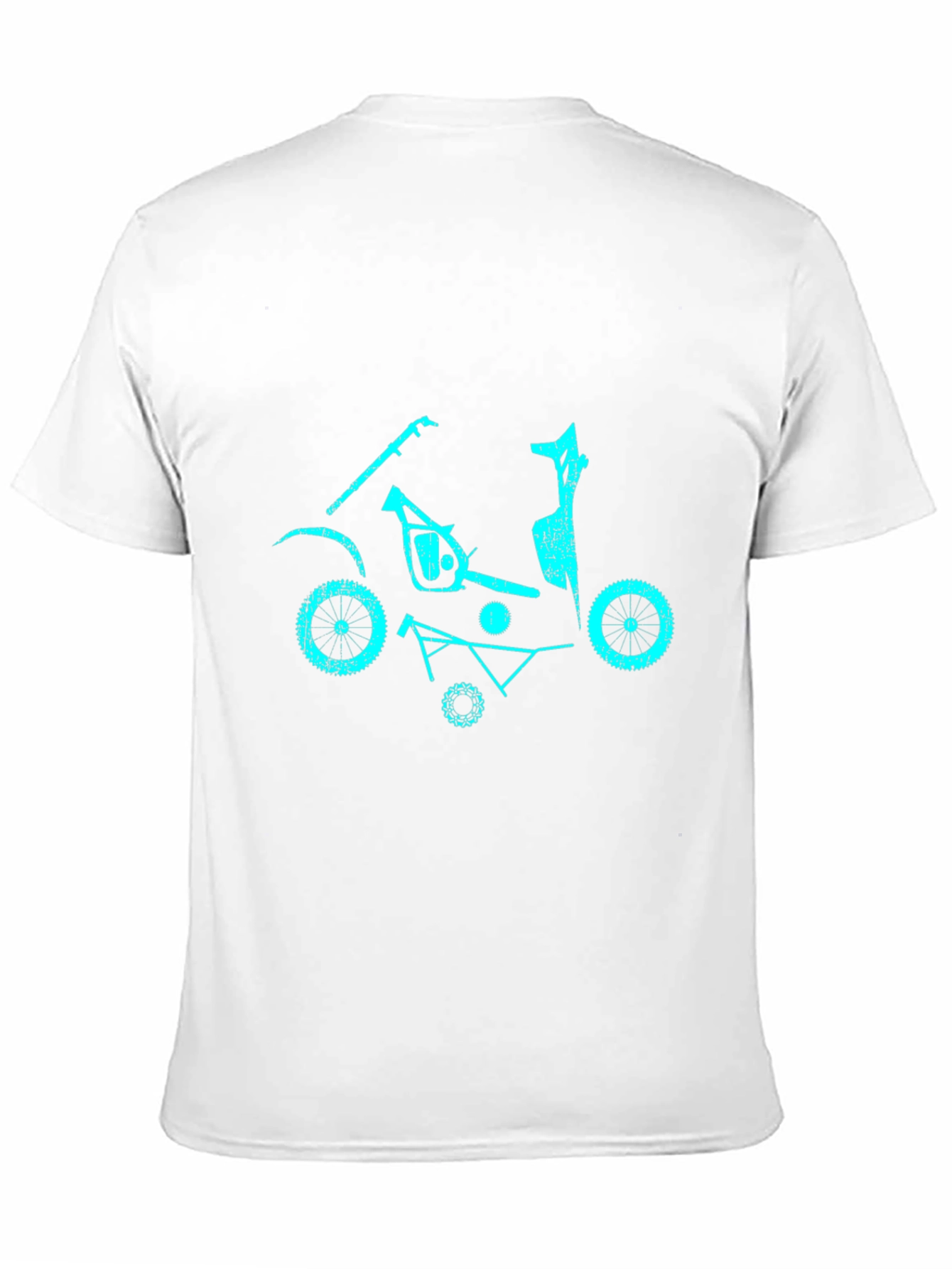 Cyan Scooter Parts Graphic T-Shirt