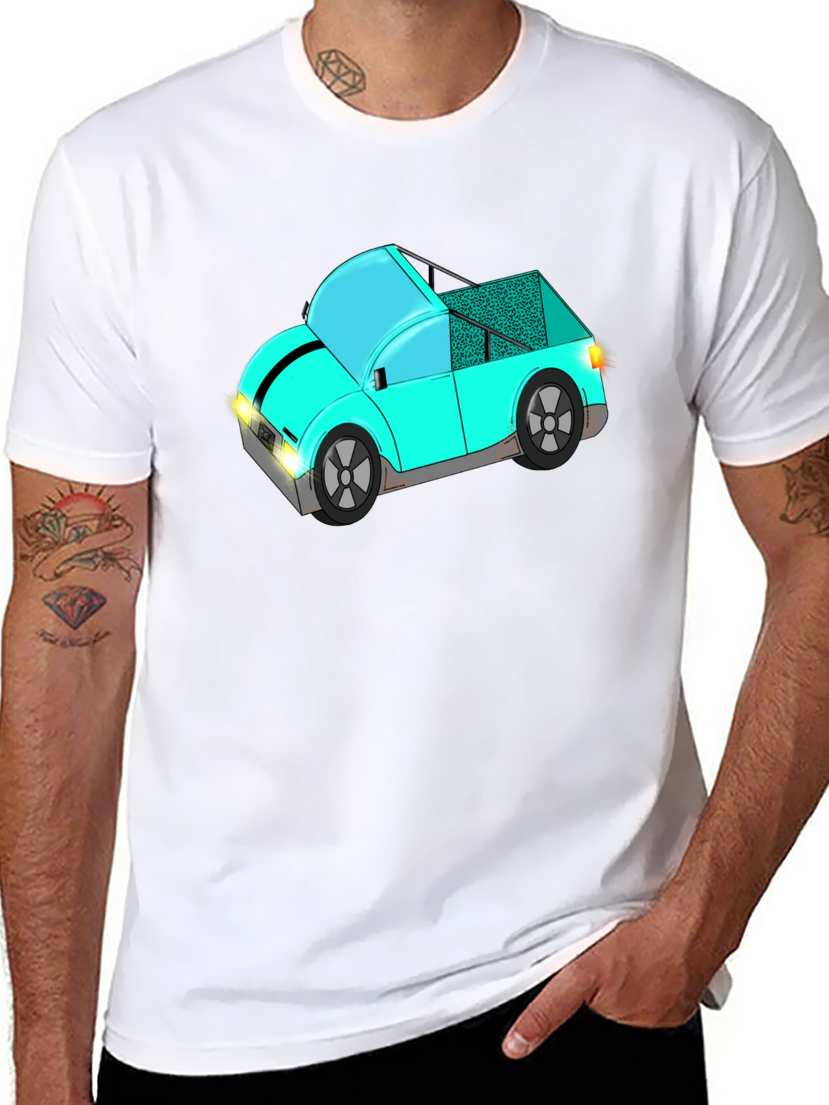 Funky Car Graphic Tee - Stylish Black T-Shirt