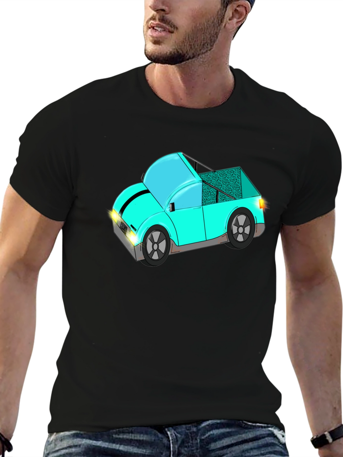 Funky Car Graphic Tee - Stylish Black T-Shirt