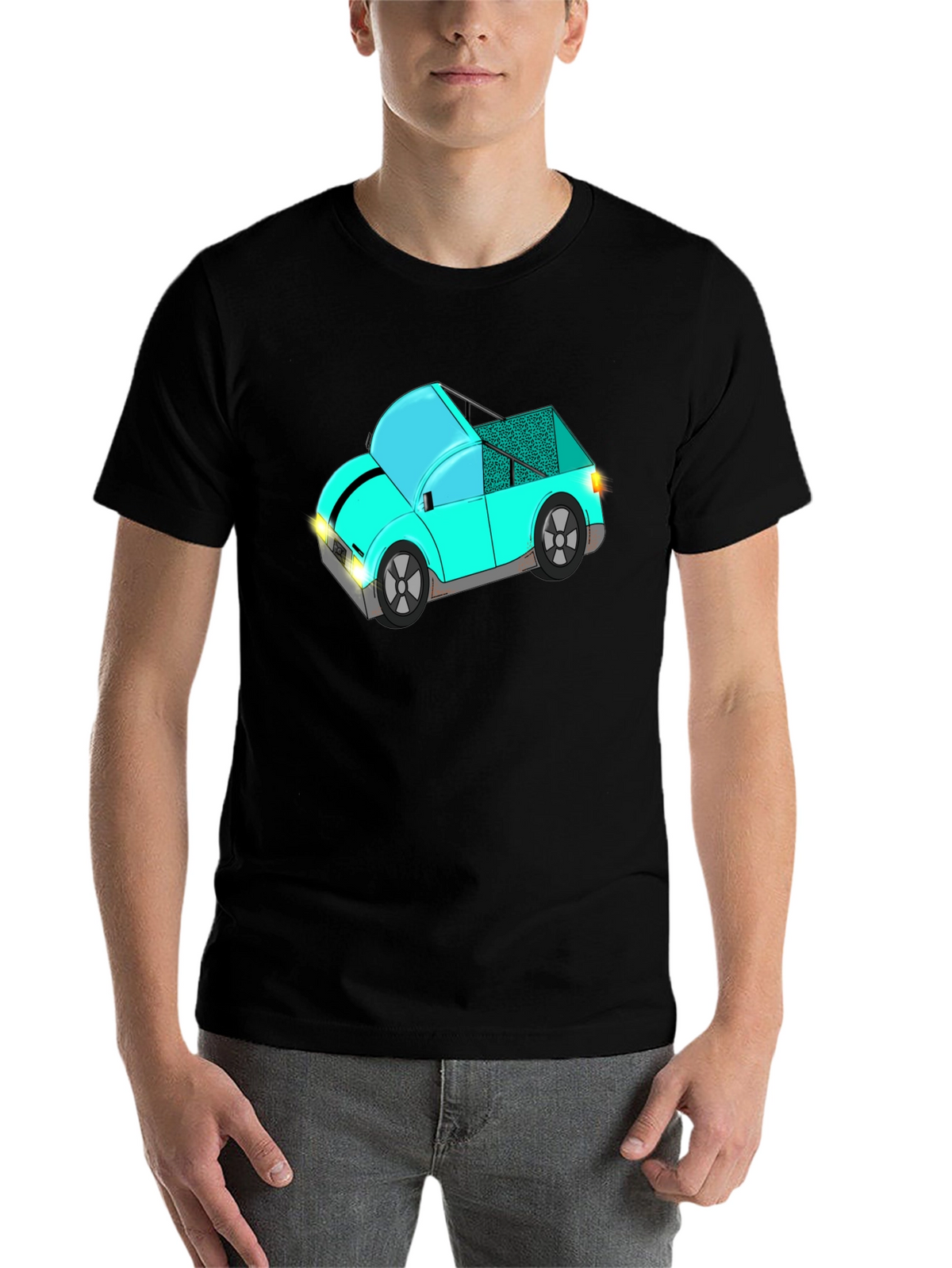 Funky Car Graphic Tee - Stylish Black T-Shirt