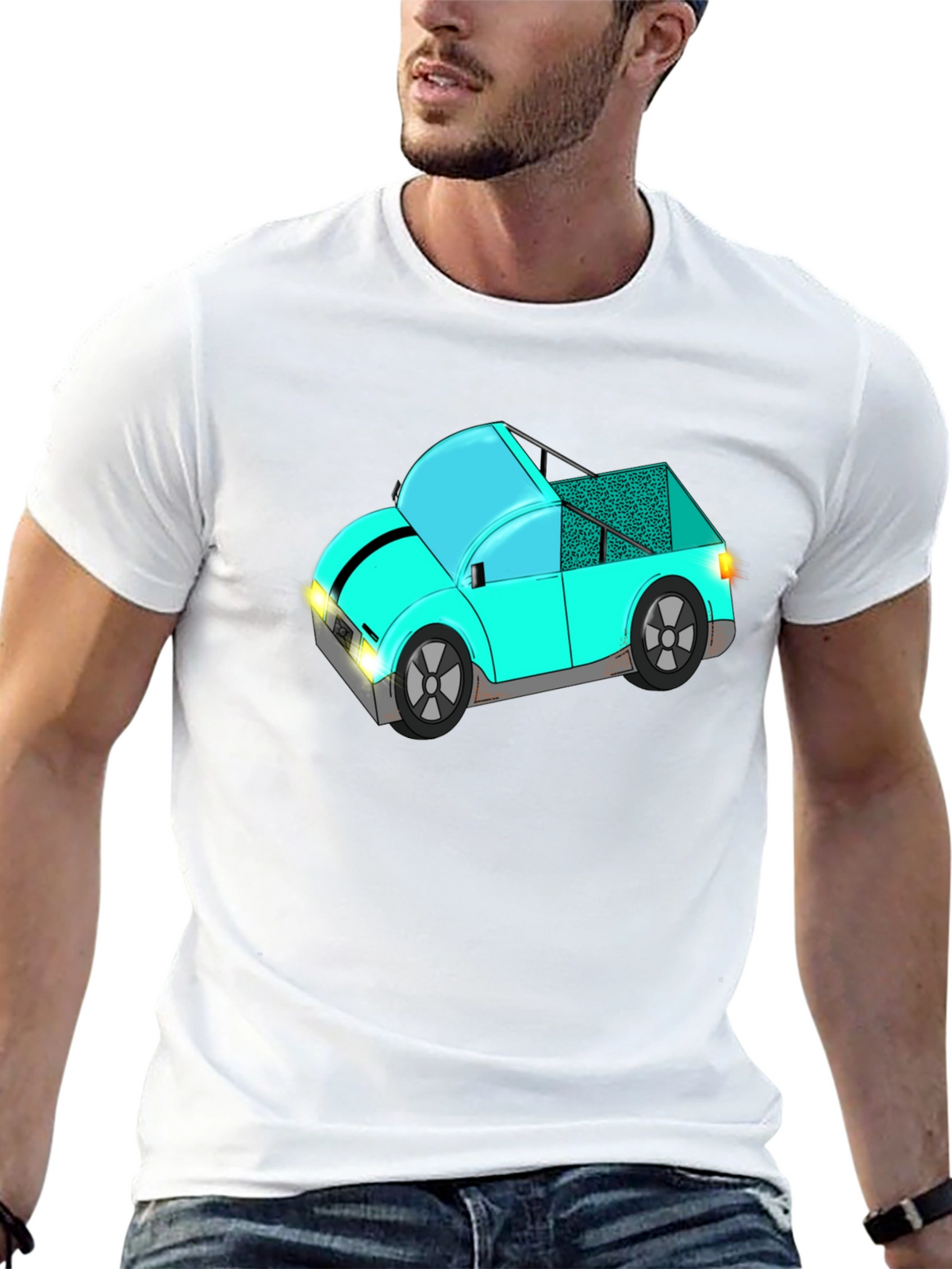 Funky Car Graphic Tee - Stylish Black T-Shirt