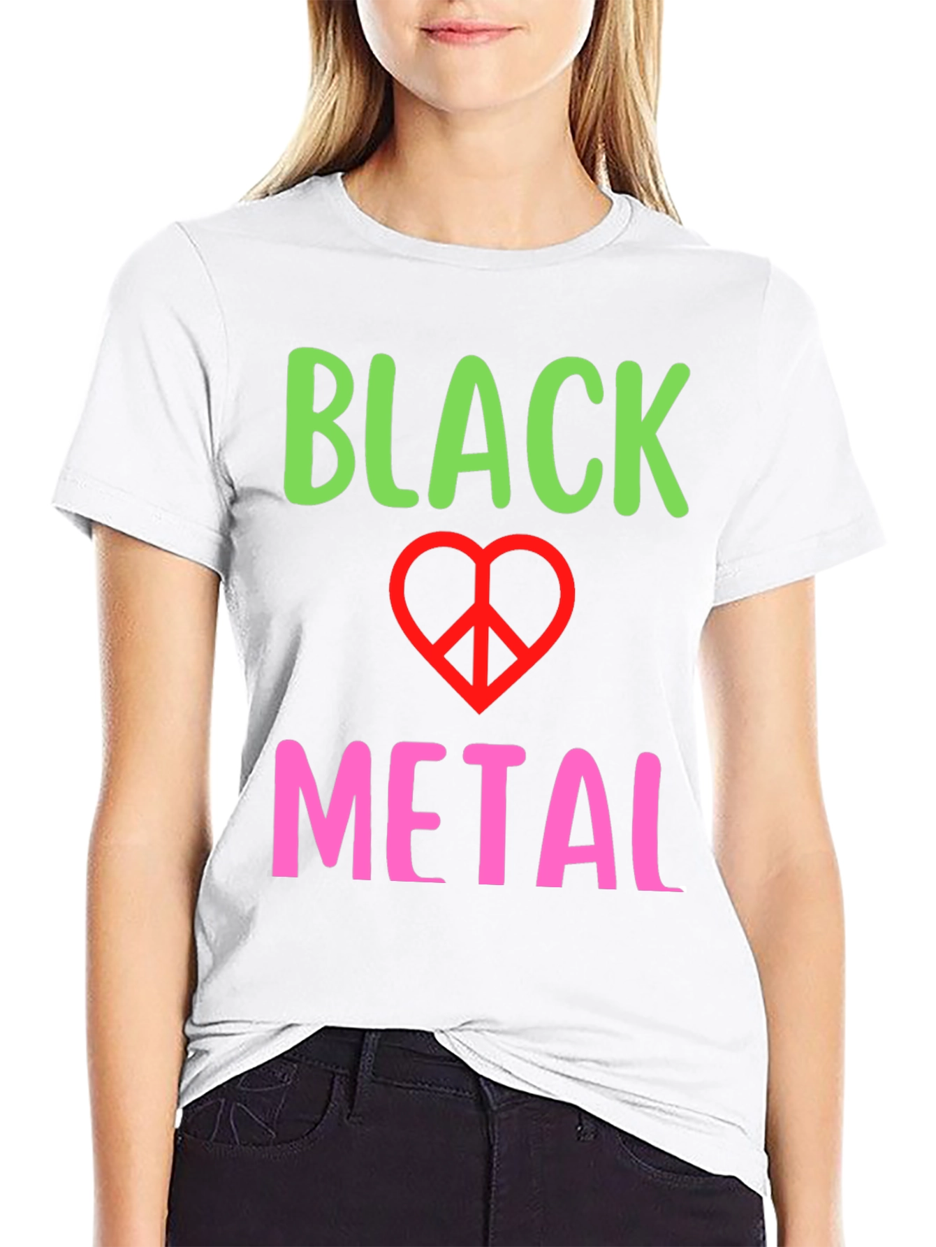 Black Metal Peace Sign Graphic Tee
