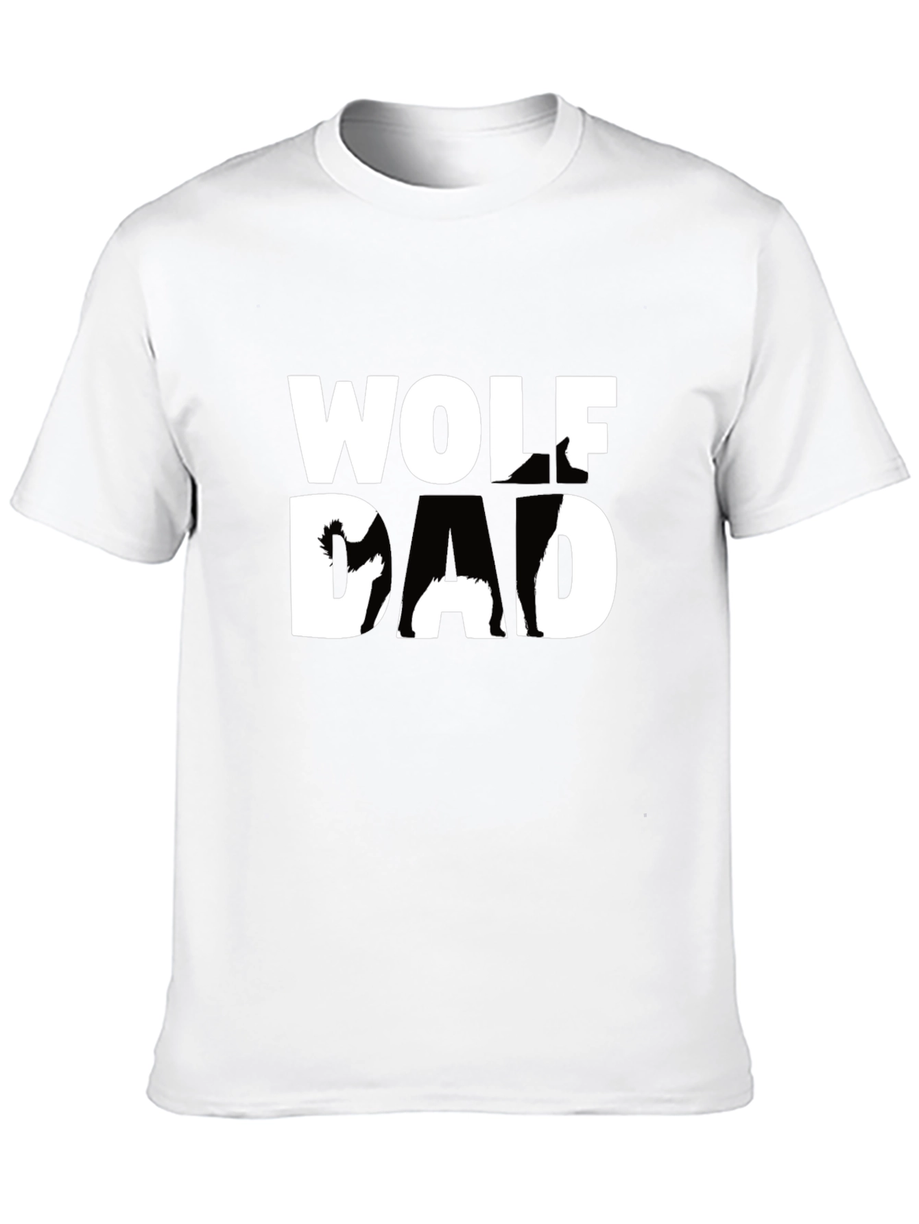 Wolf Dad Graphic T-Shirt - Black Cotton Tee