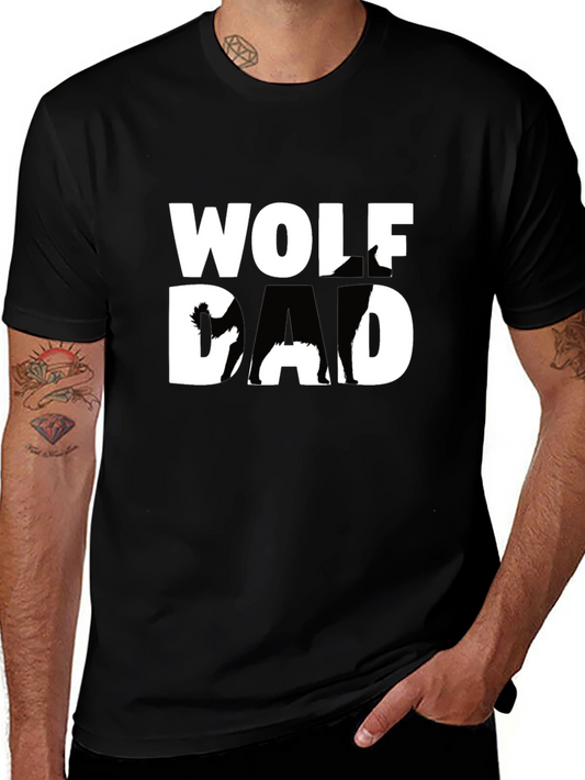 Wolf Dad Graphic T-Shirt - Black Cotton Tee