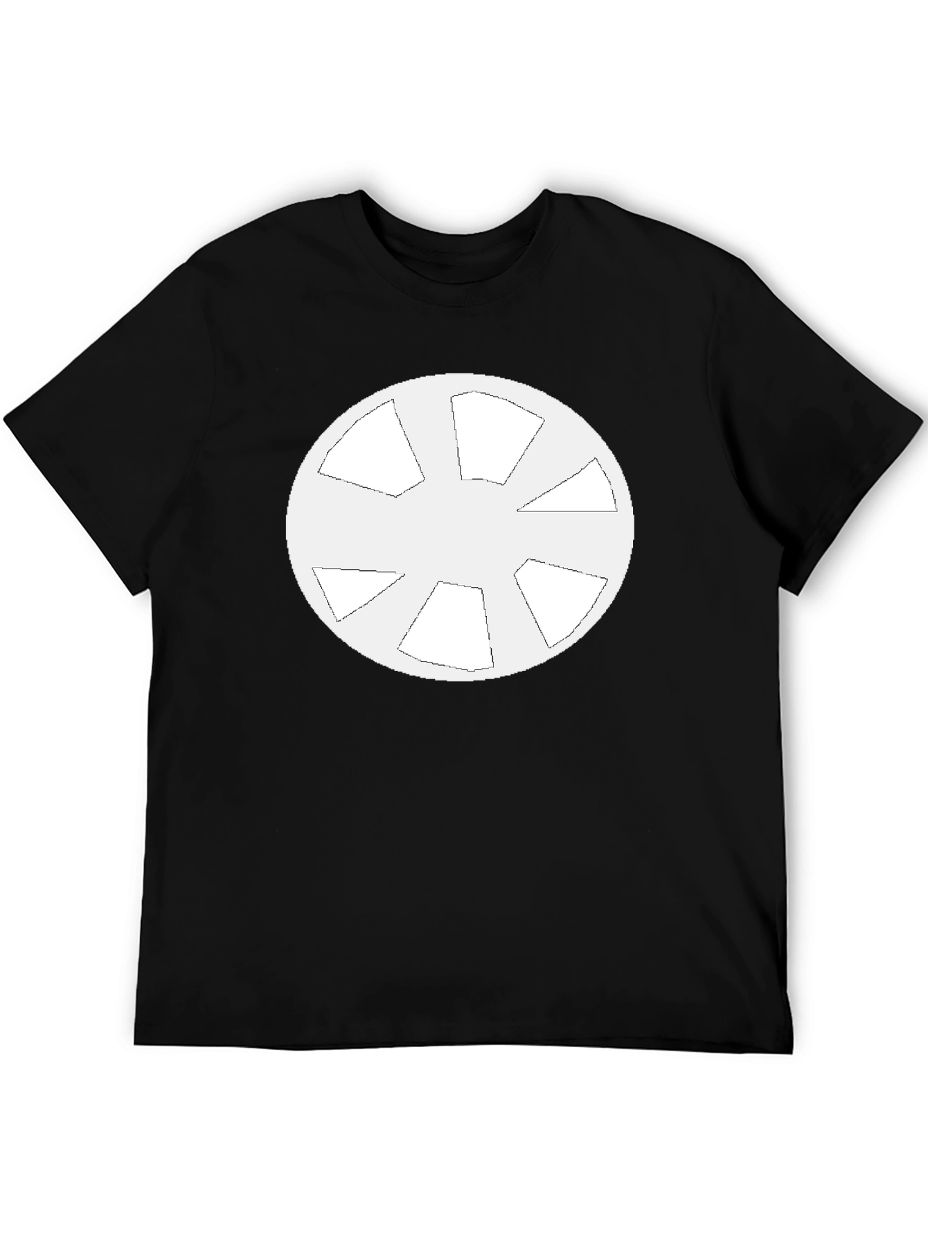 Geometric Circle Design Black T-Shirt